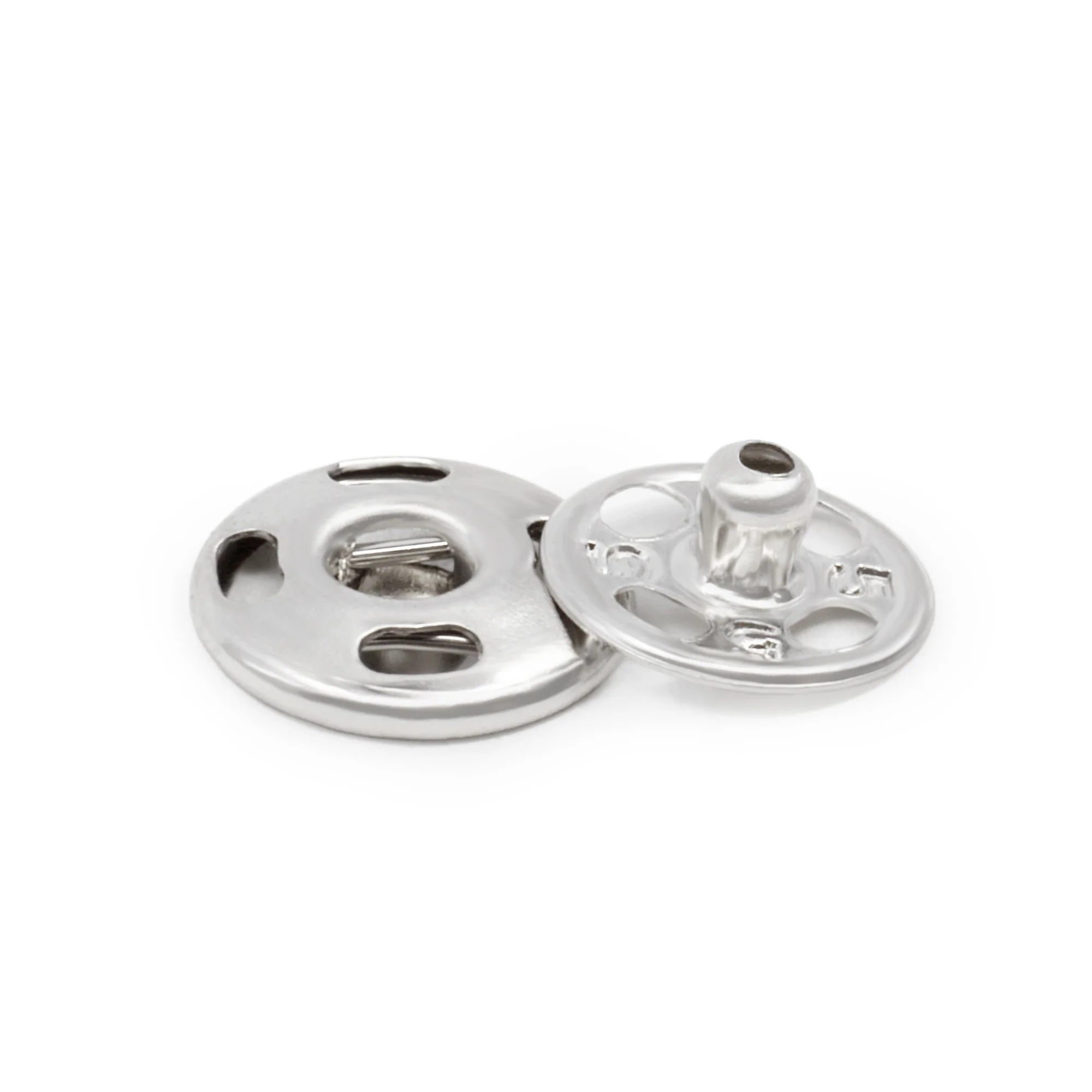 Sew-On Snaps, 10 Sets, Size 2/0, Nickel - Image 2