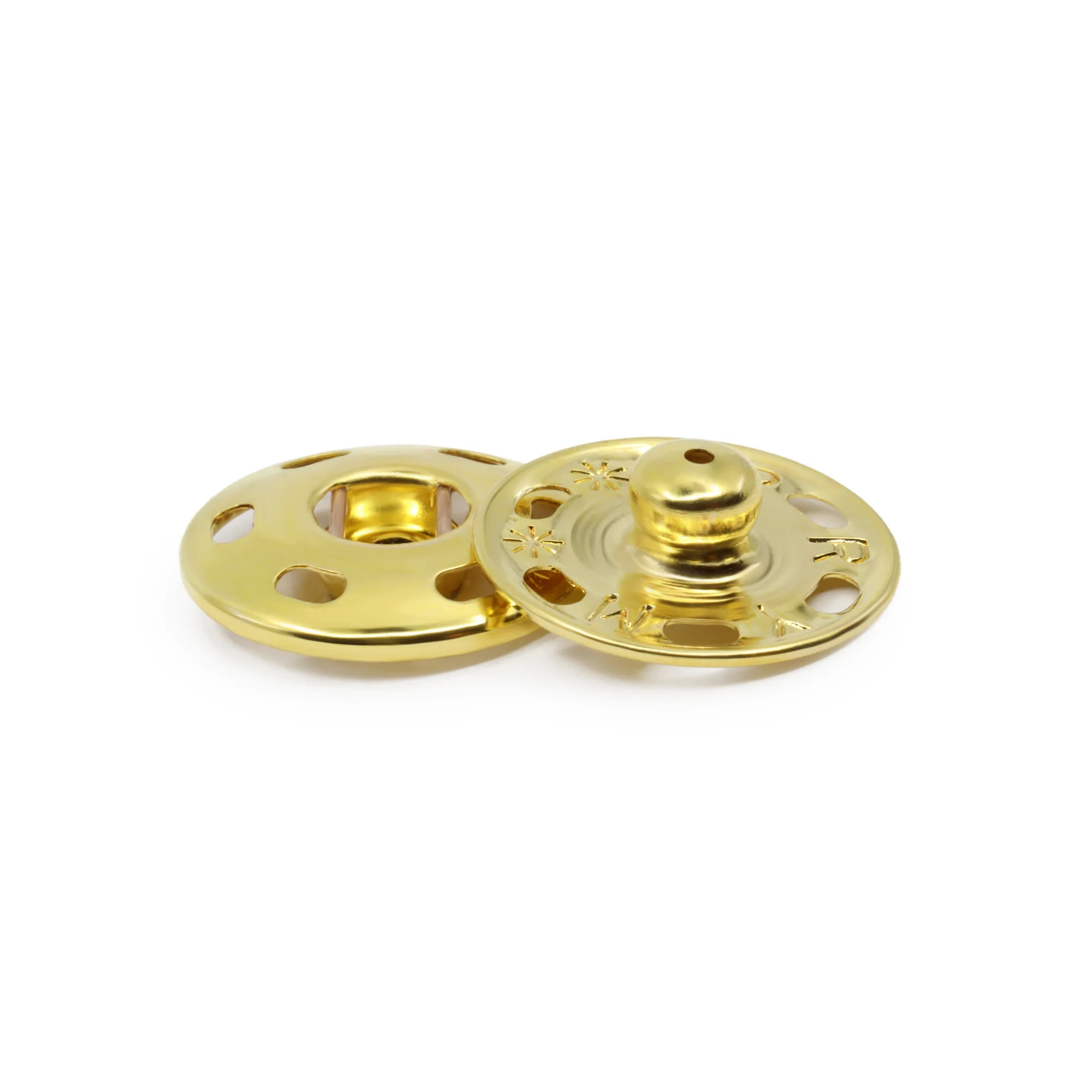Sew-On Snaps, 4 Sets, Size 10, Gold - Image 2