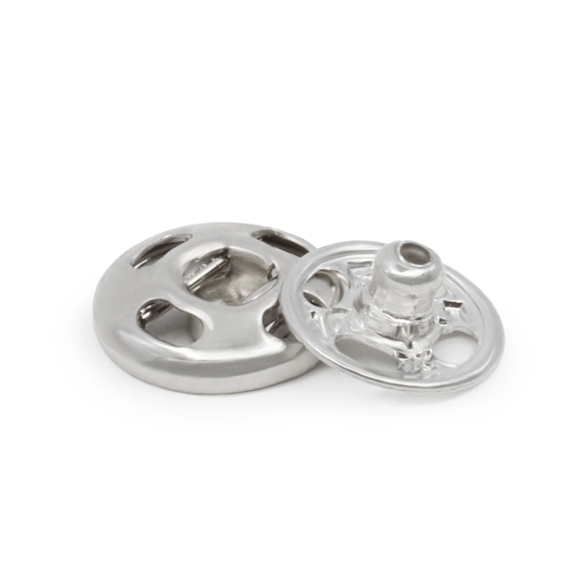 Sew-On Snaps, 12 Sets, Size 4/0, Nickel - Image 2
