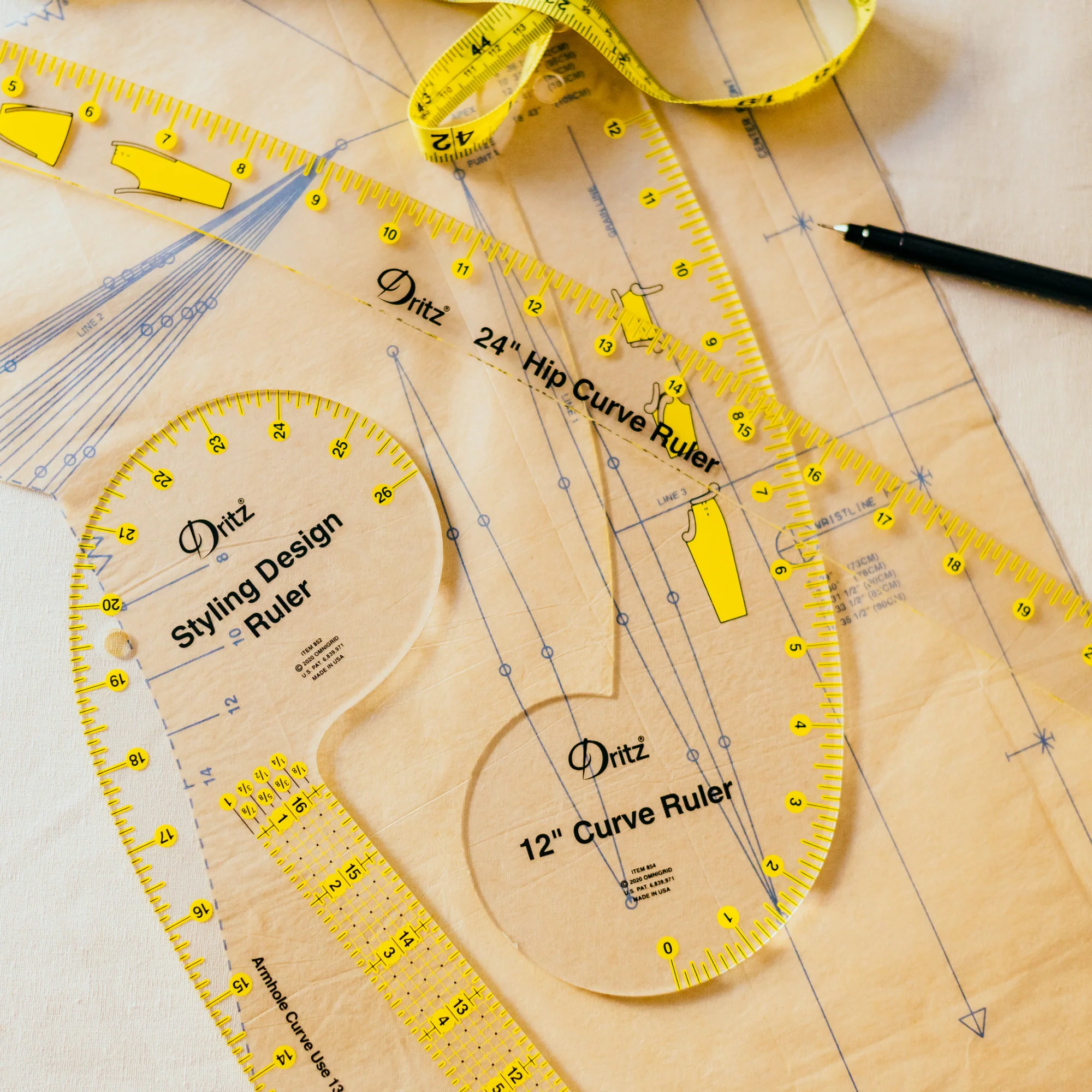 Design Ruler Trio, 3 Sewing Rulers, Clear - Image 10