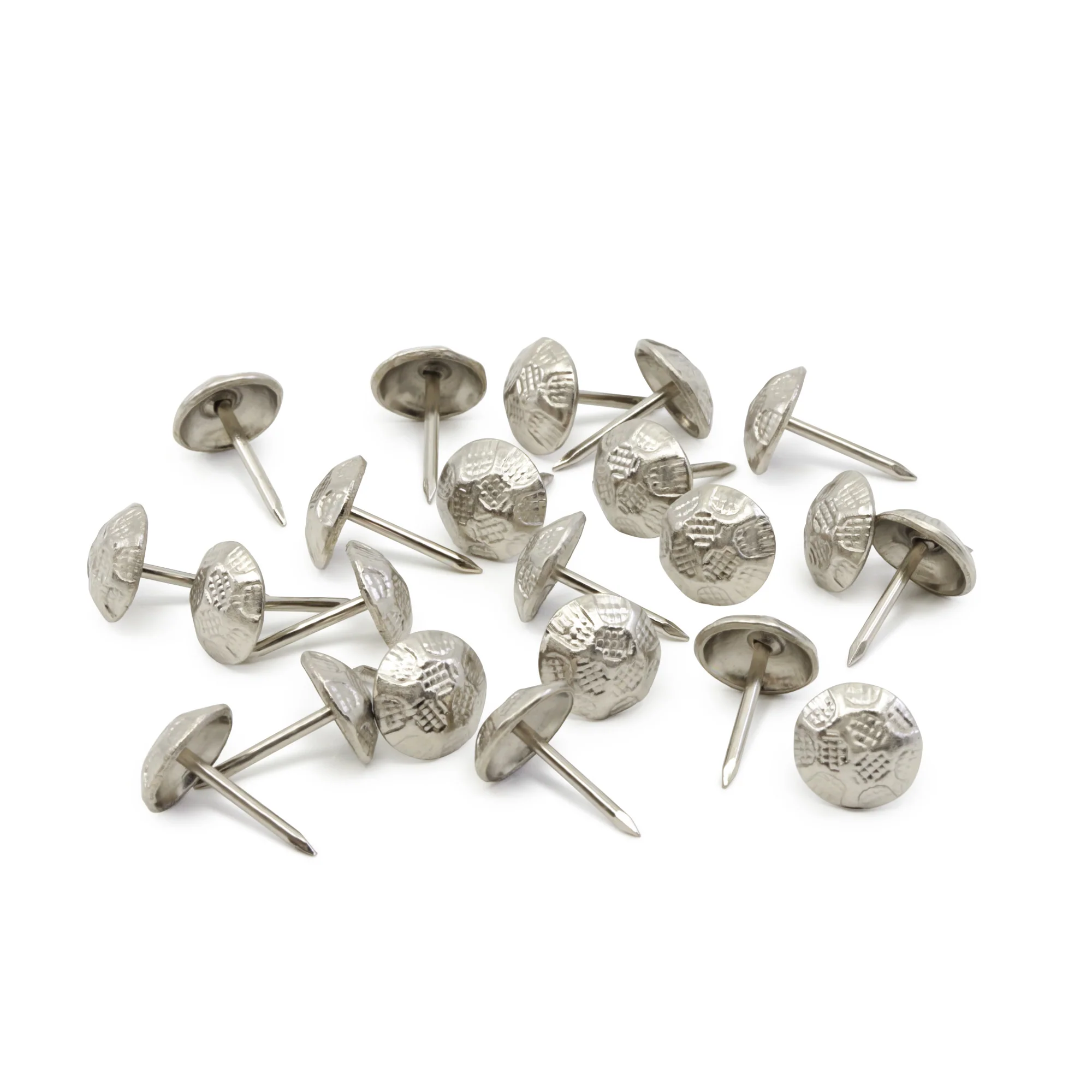 7/16" Textured Decorative Nails, Nickel, 24 pc - Image 3