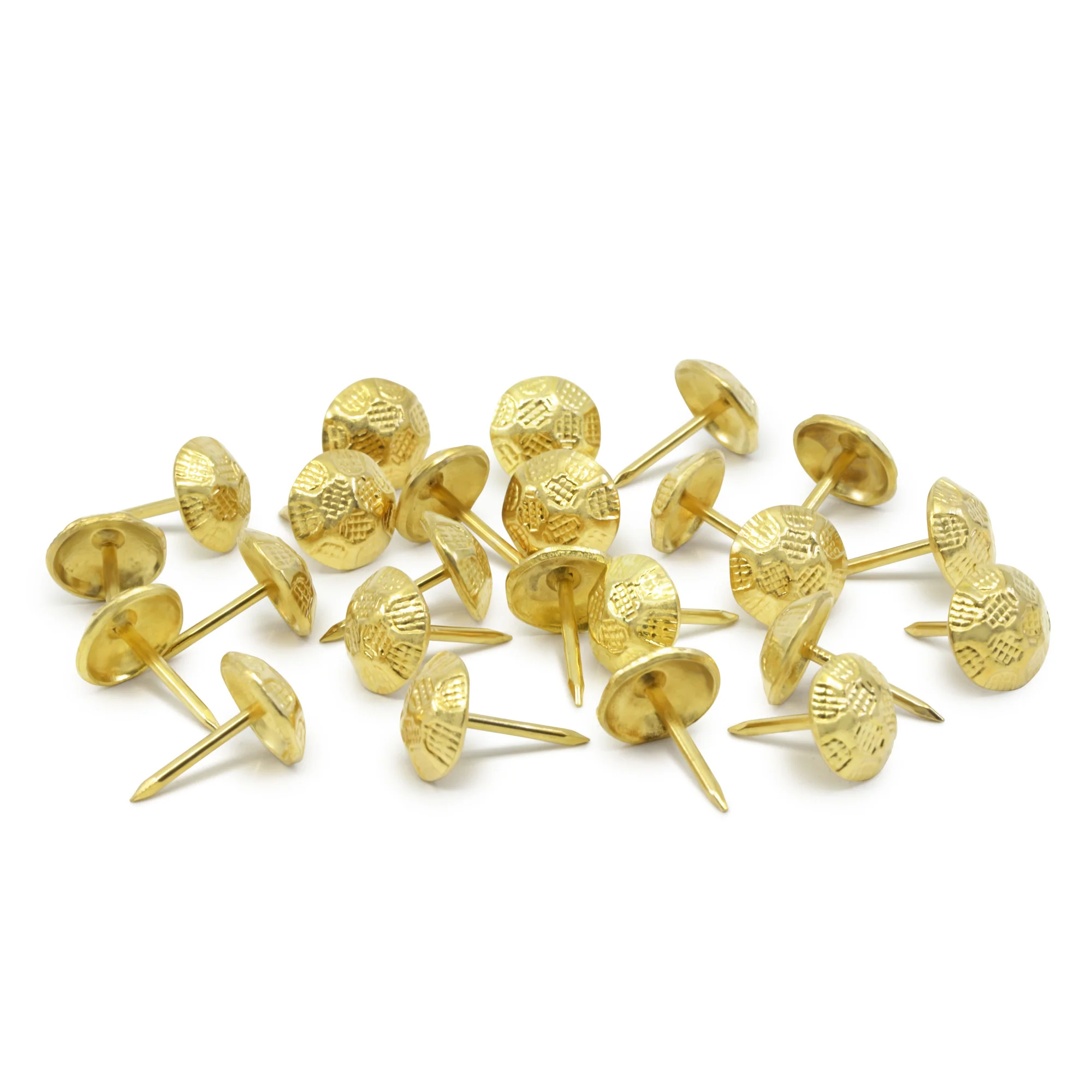 7/16" Textured Decorative Nails, Brass, 24 pc - Image 3