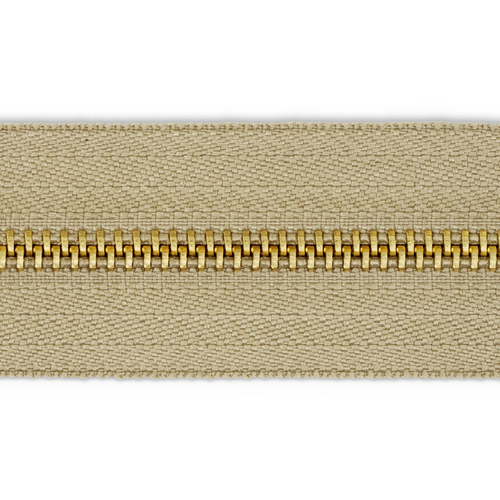Brass Upholstery Zipper, Beige, 2 yd - Image 4