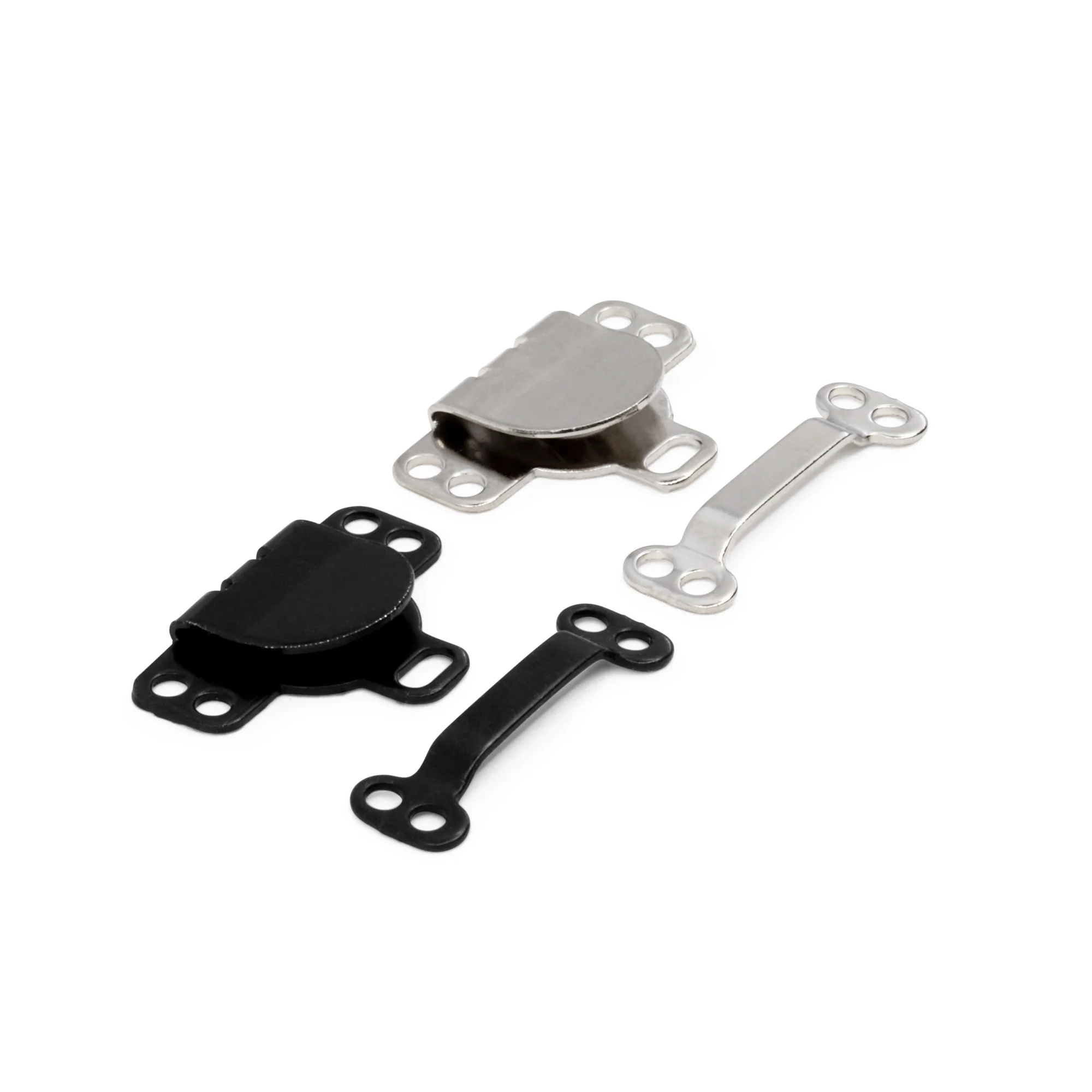 Sew-On Hook & Eye Closures, 4 pc, Black & Nickel - Image 2