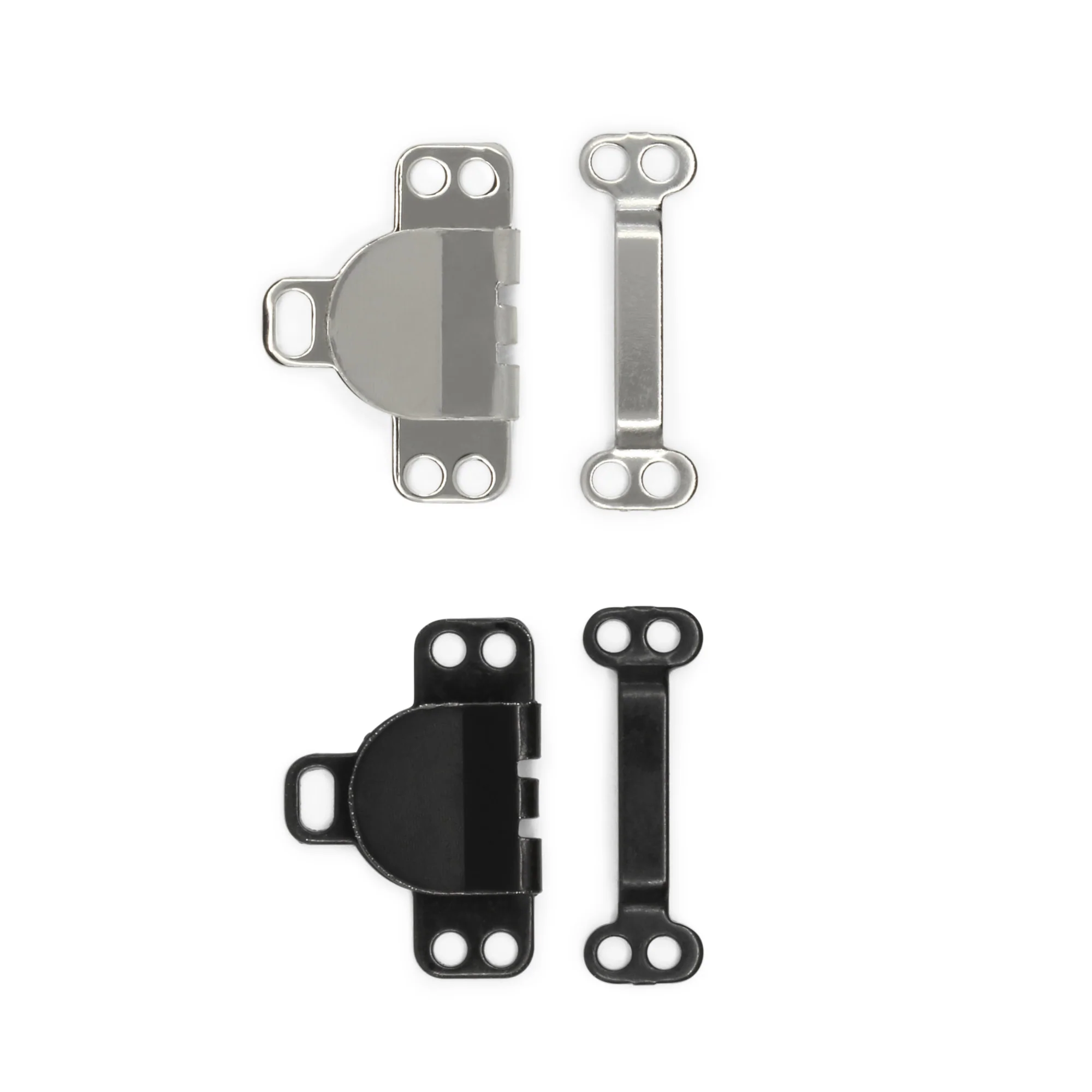 Sew-On Hook & Eye Closures, 4 pc, Black & Nickel - Image 3