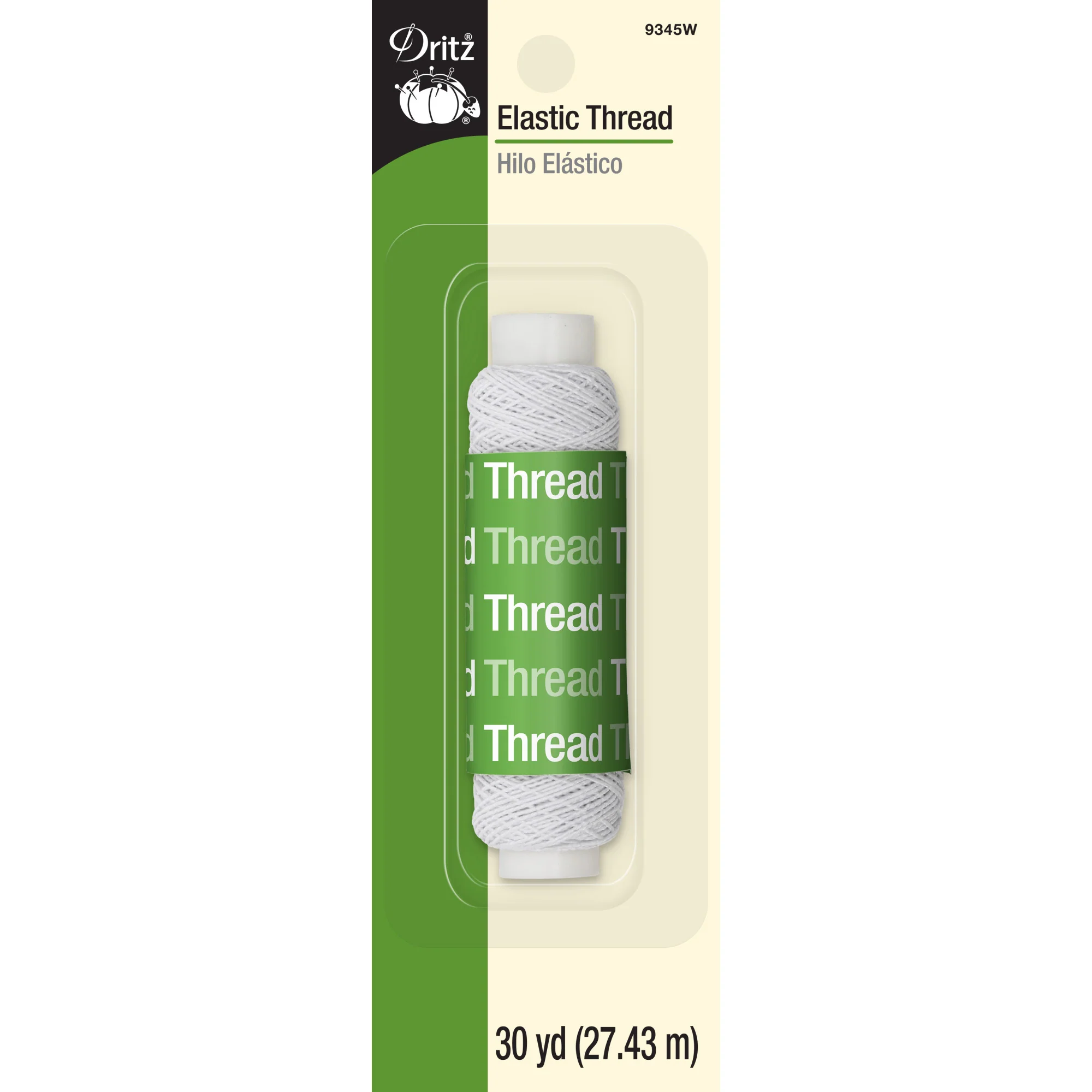 Elastic Thread, White, 30 yd
