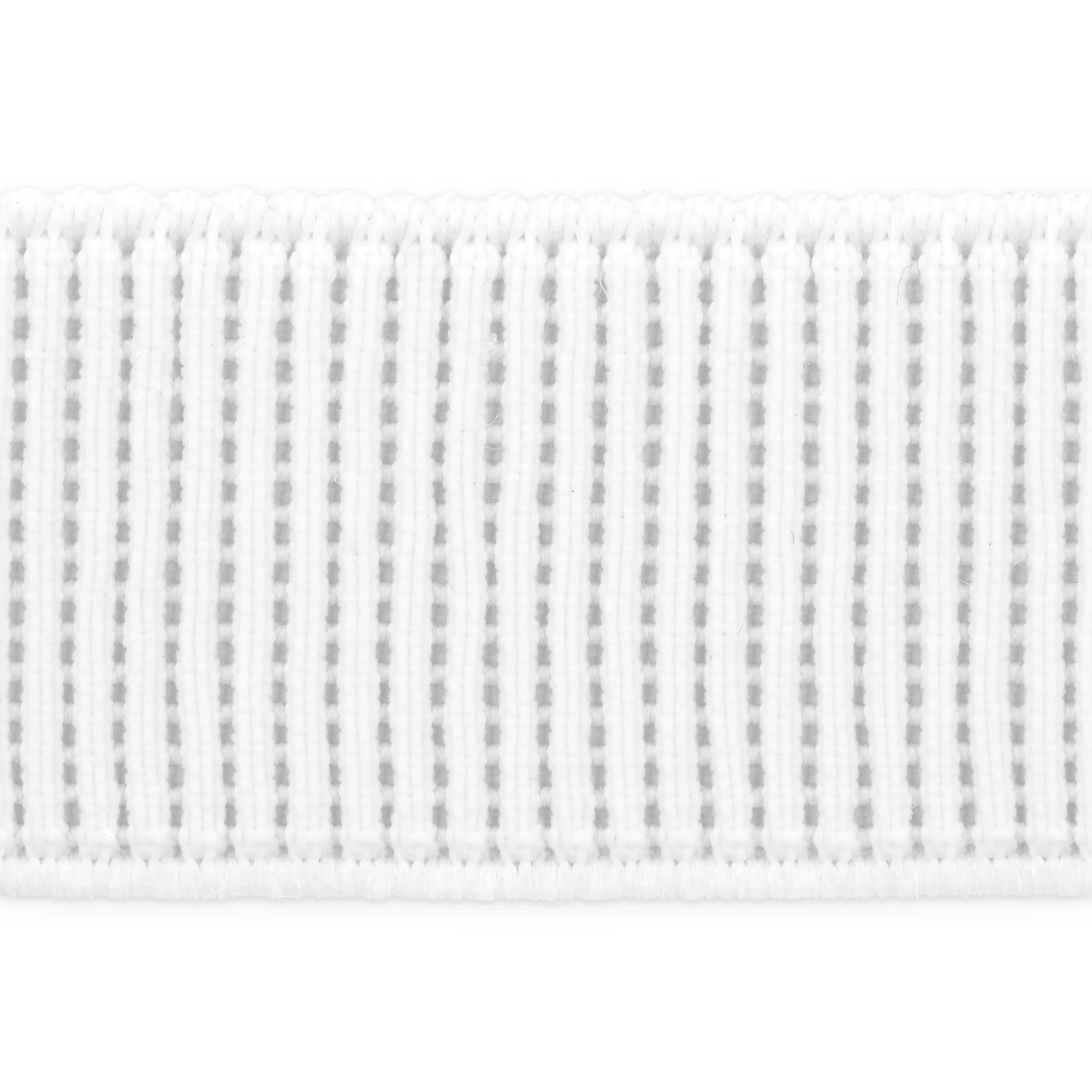 1" Ribbed Non-Roll Elastic, White, 3 yd - Image 3