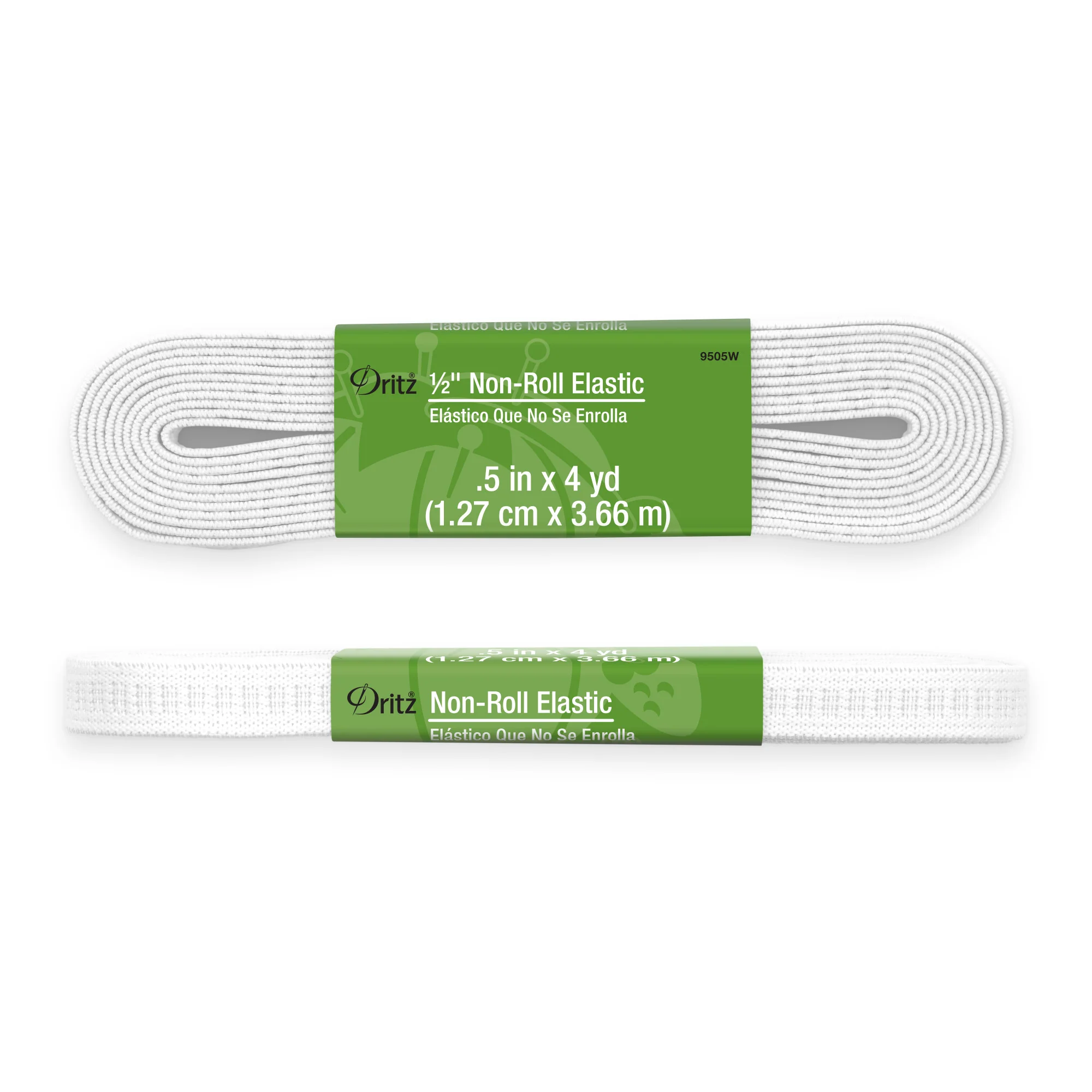 1/2" Non-Roll Elastic, White, 4 yd - Image 2