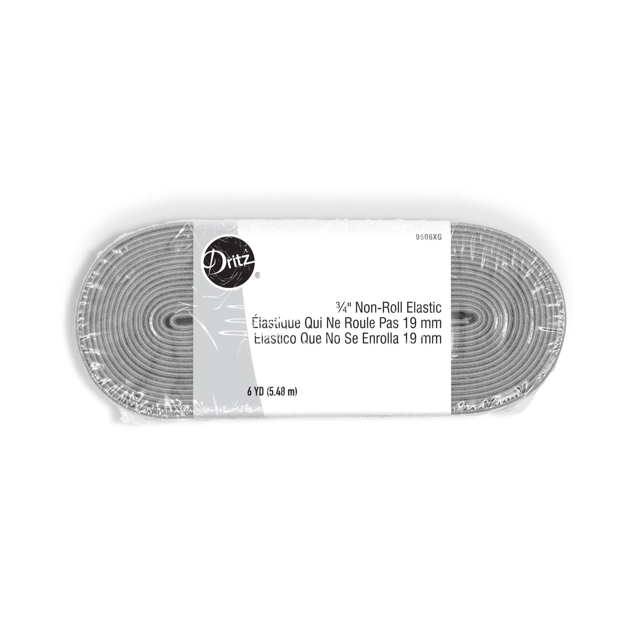 3/4" Non-Roll Elastic, Gray, 6 yd - Image 2