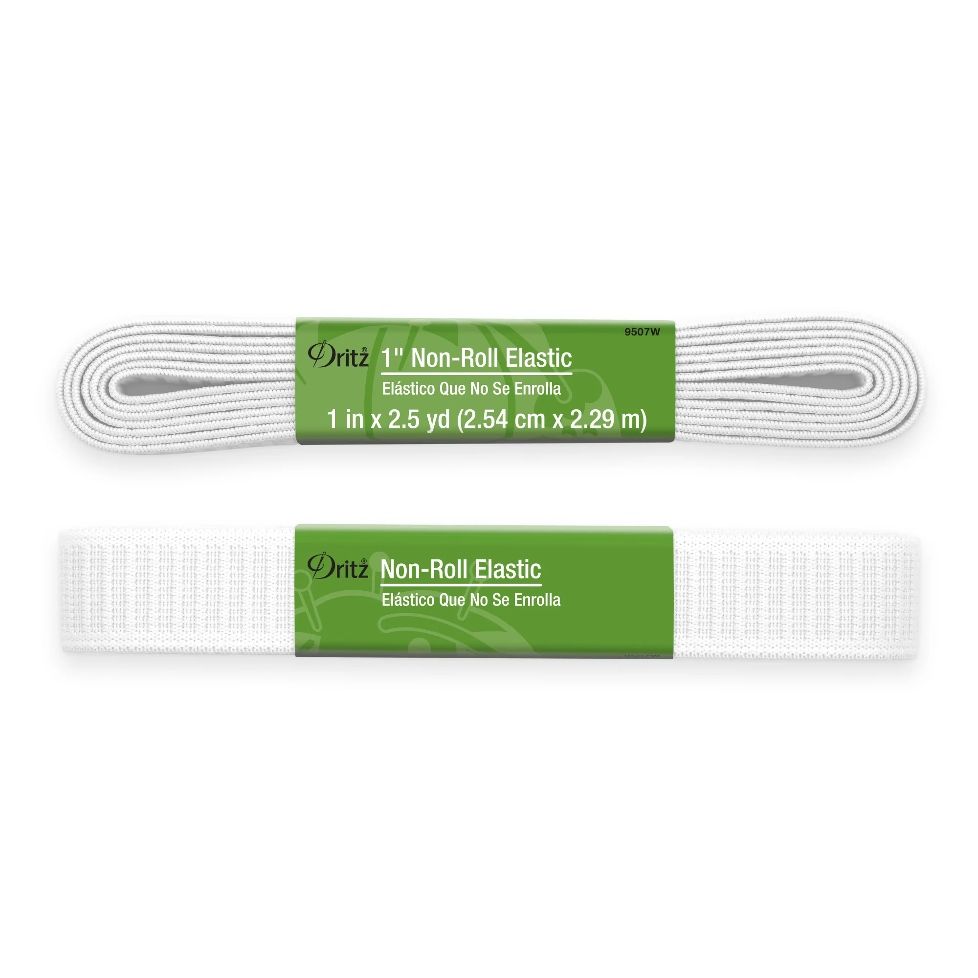1" Non-Roll Elastic, White, 2-1/2 yd - Image 2