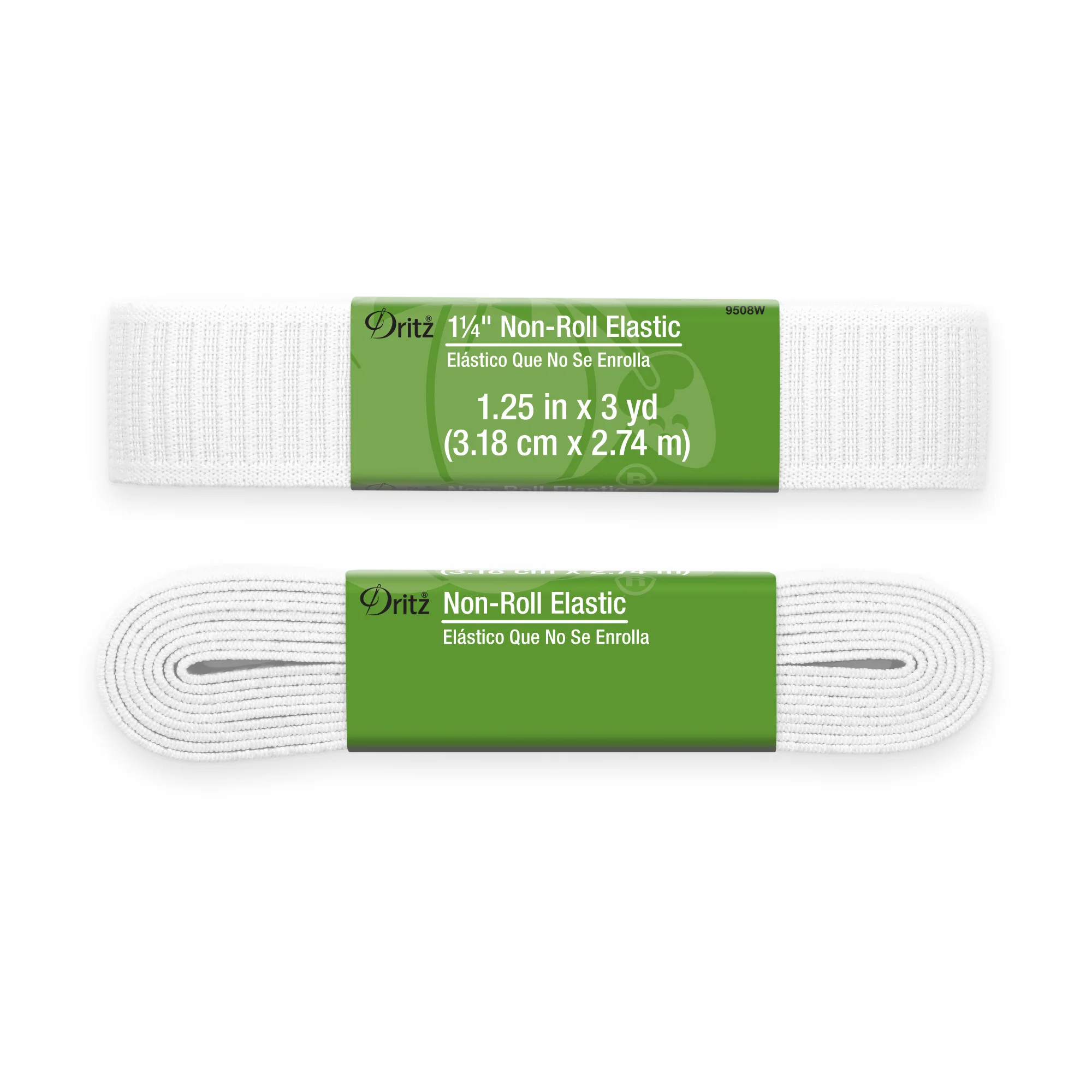 1-1/4" Non-Roll Elastic, White, 3 yd - Image 2