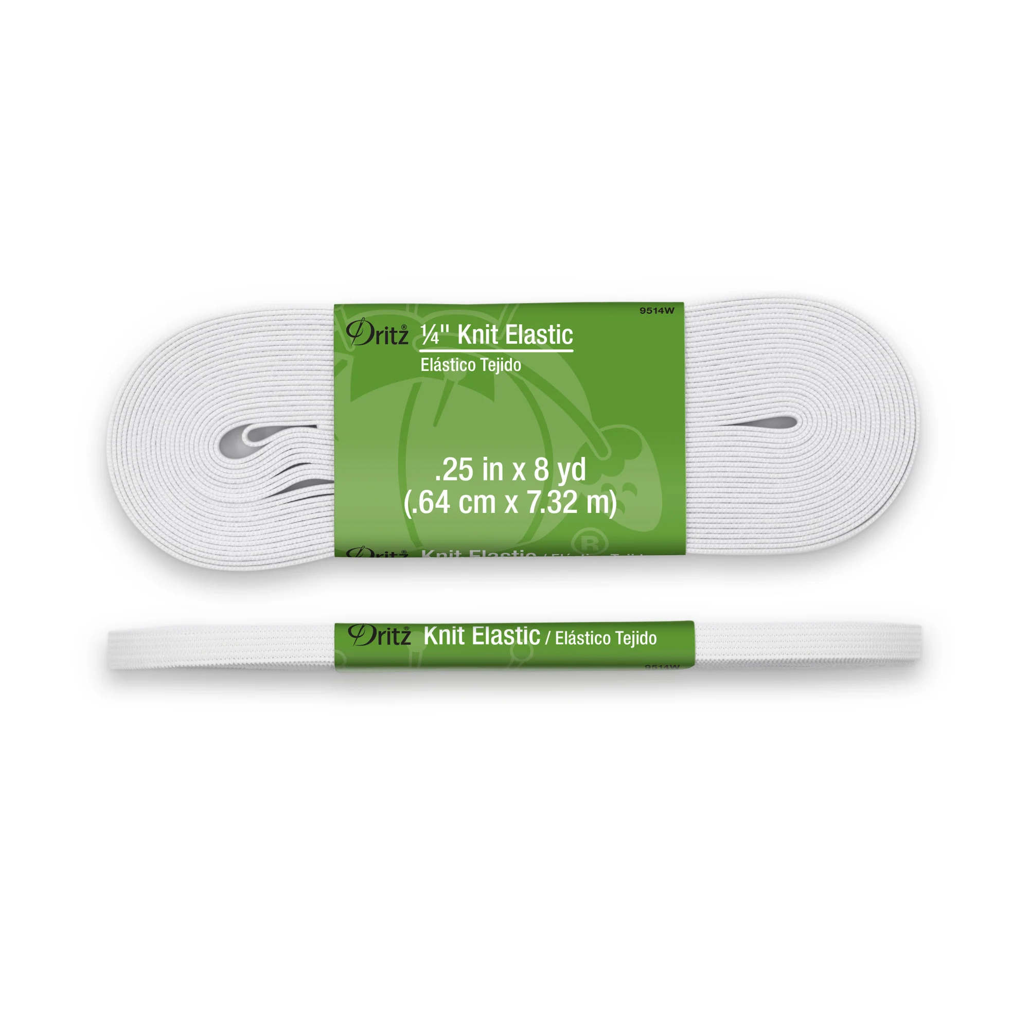 1/4" Knit Elastic, White, 8 yd - Image 2