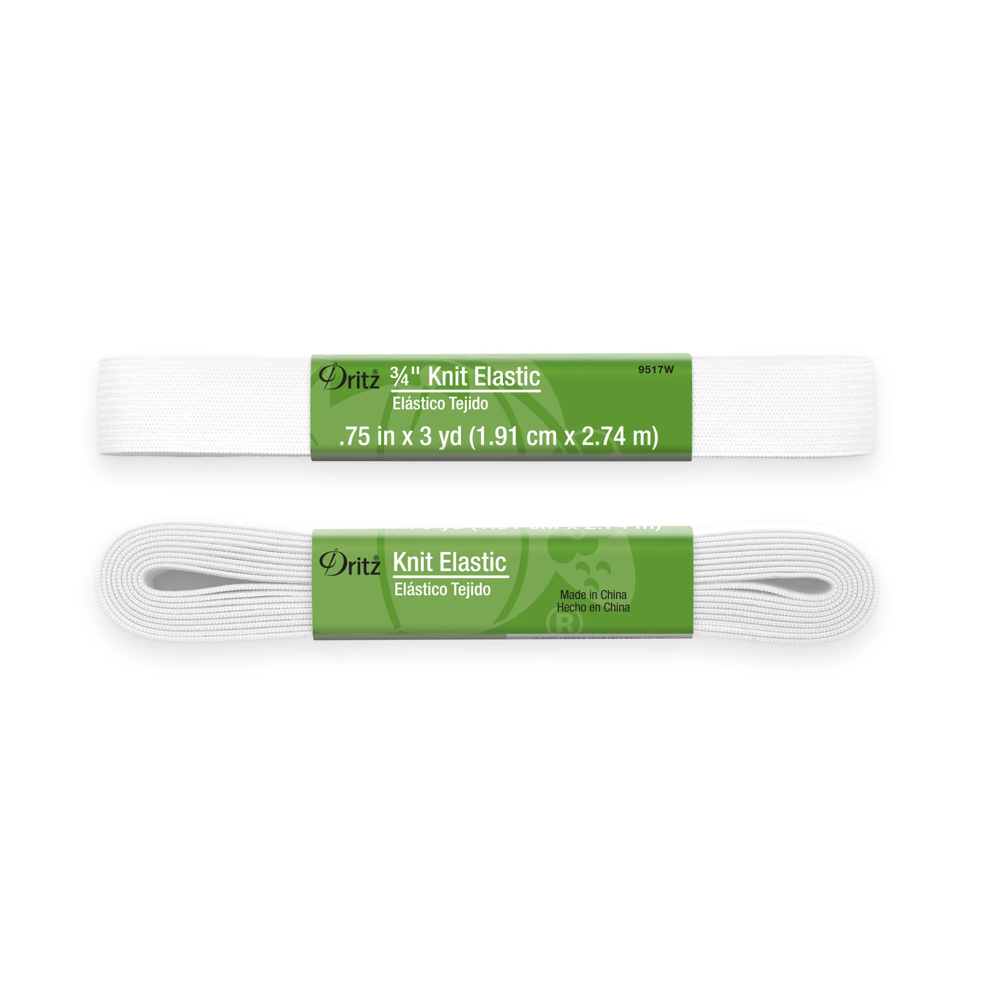 3/4" Knit Elastic, White, 3 yd - Image 2