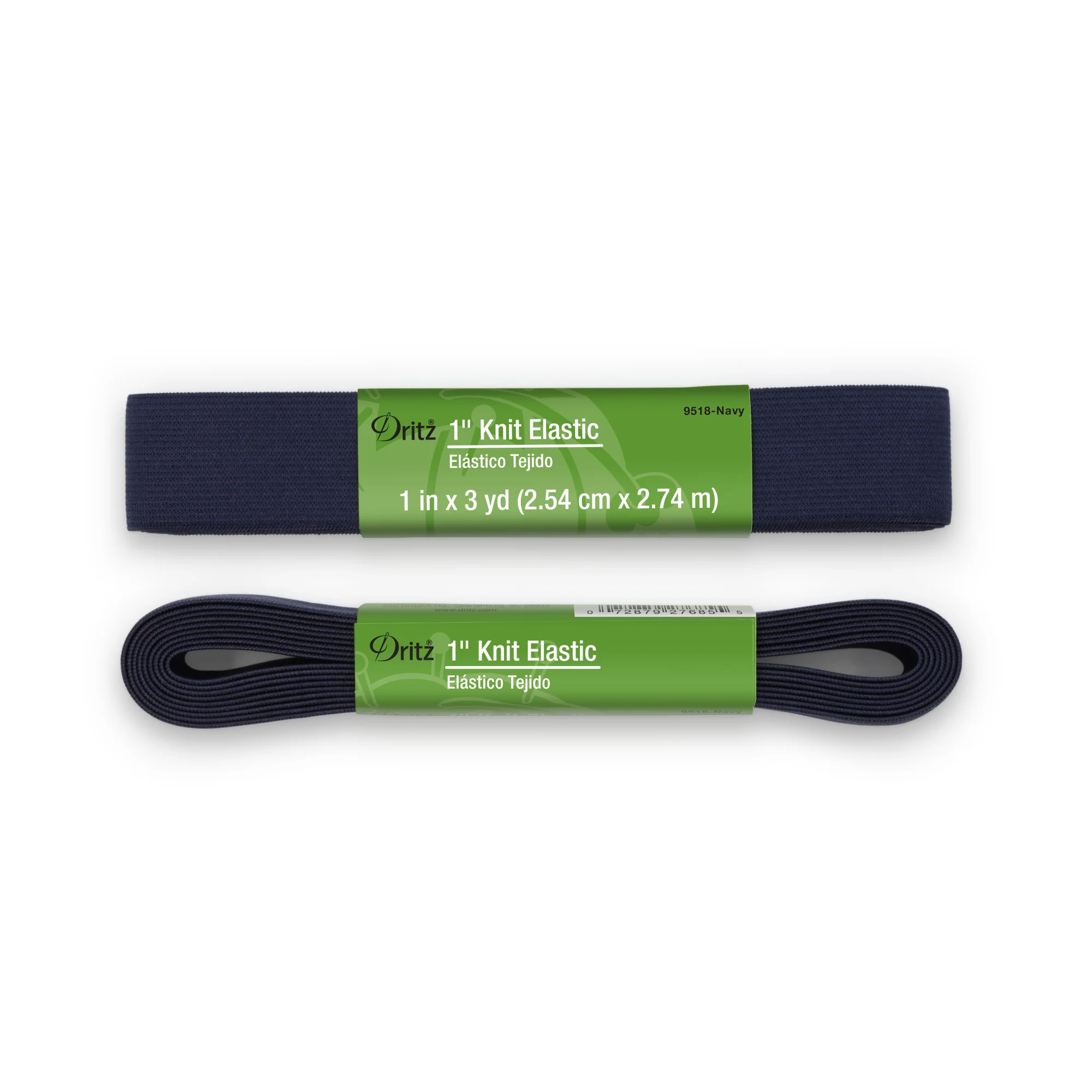 1" Knit Elastic, Navy, 3 yd - Image 2