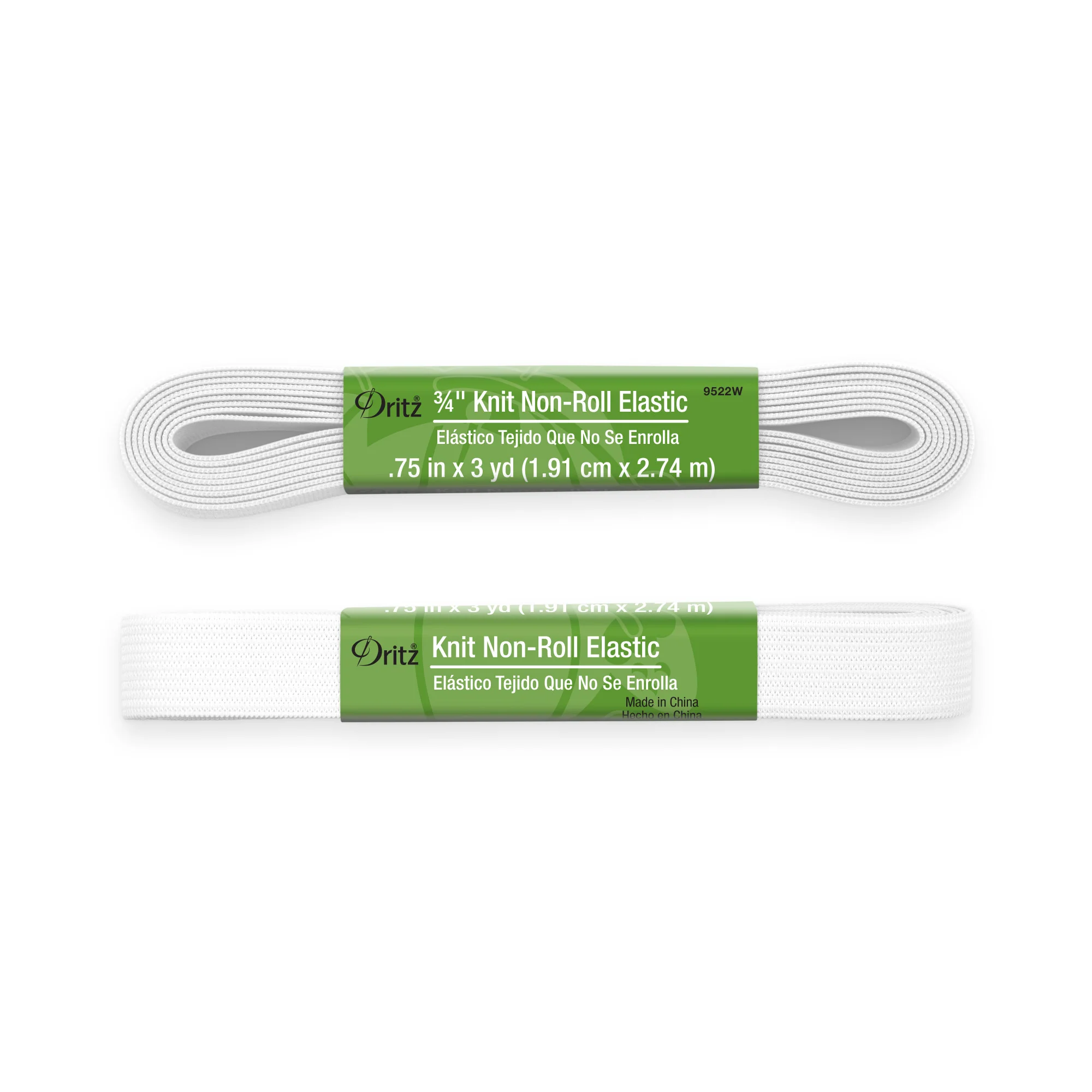 3/4" Knit Non-Roll Elastic, White, 3 yd - Image 2