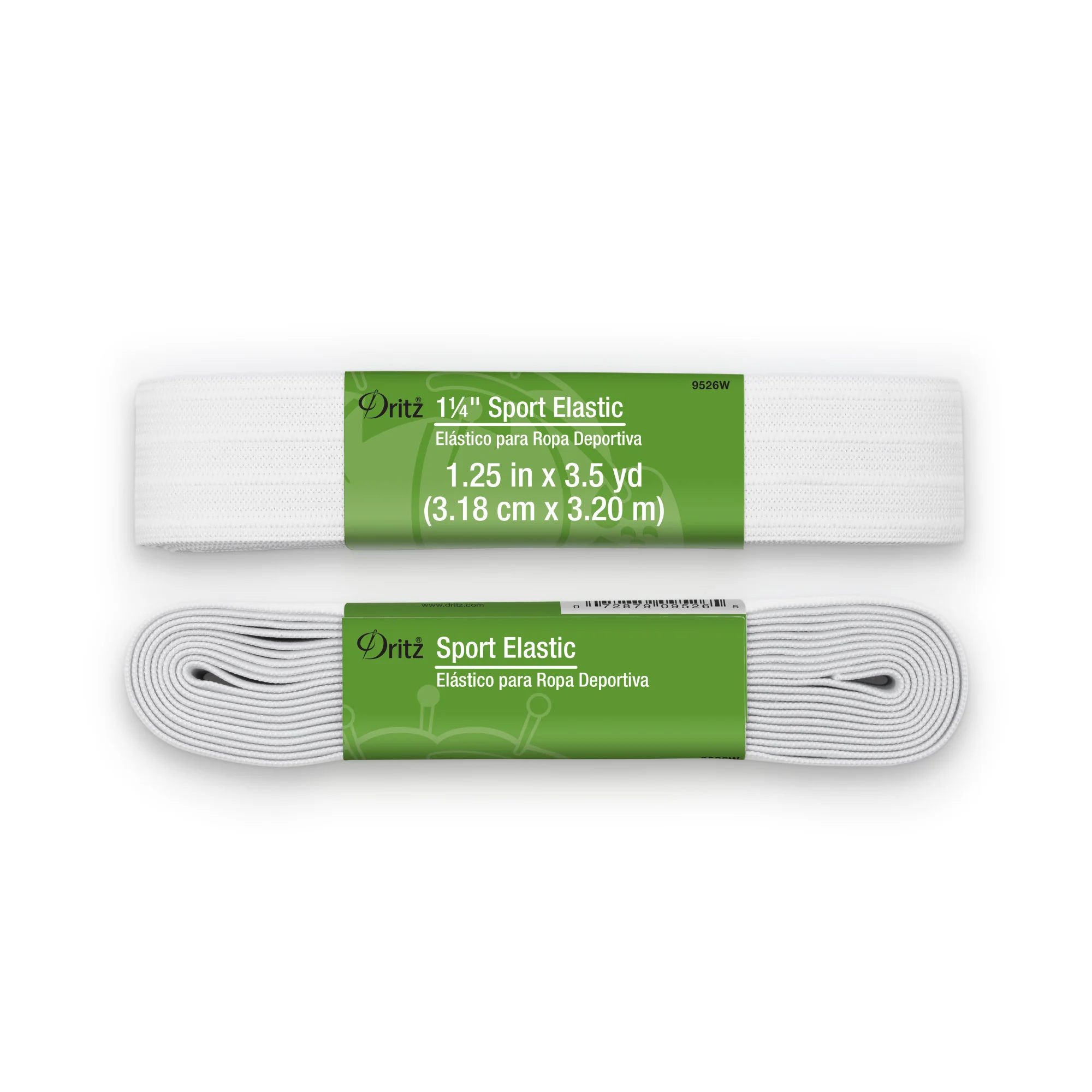 1-1/4" Sport Elastic, White, 3-1/2 yd - Image 2