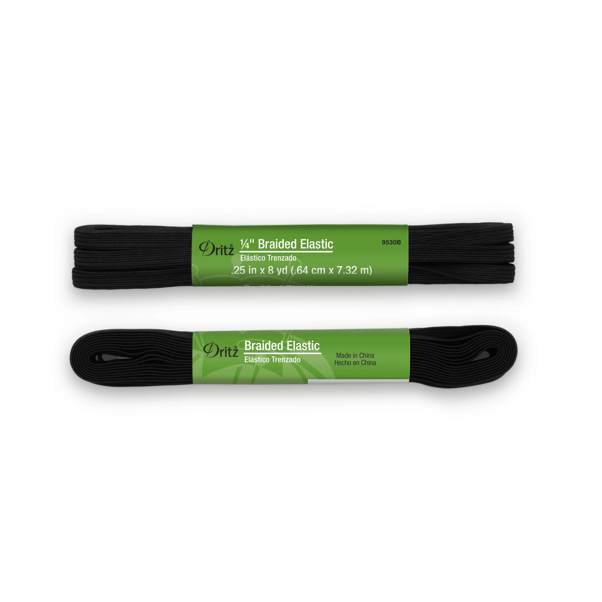 1/4" Black Braided Elastic, 8 yd - Image 2
