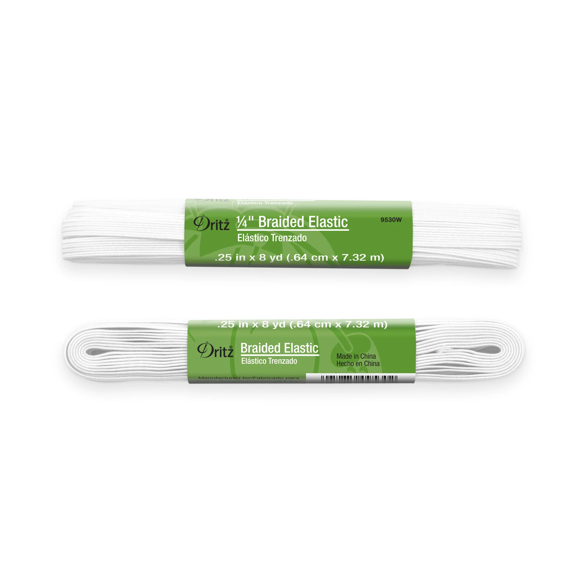 1/4" White Braided Elastic, 8 yd - Image 2