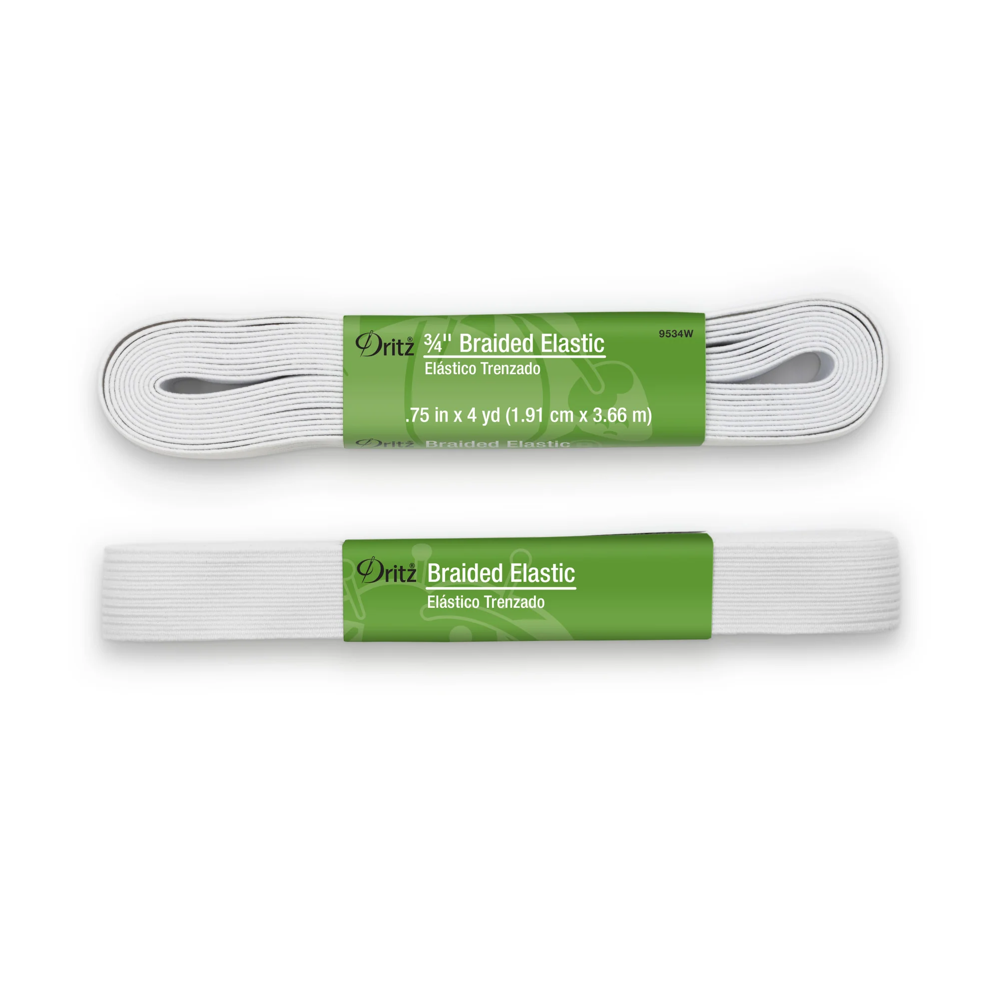 3/4" White Braided Elastic, 3 yd - Image 2