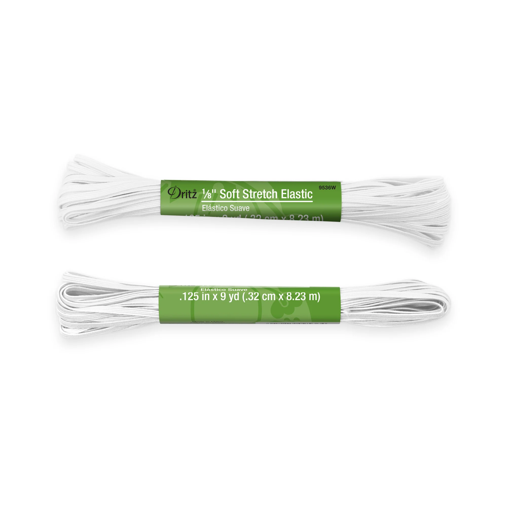 1/8" Soft Stretch Elastic, White, 9 yd - Image 2