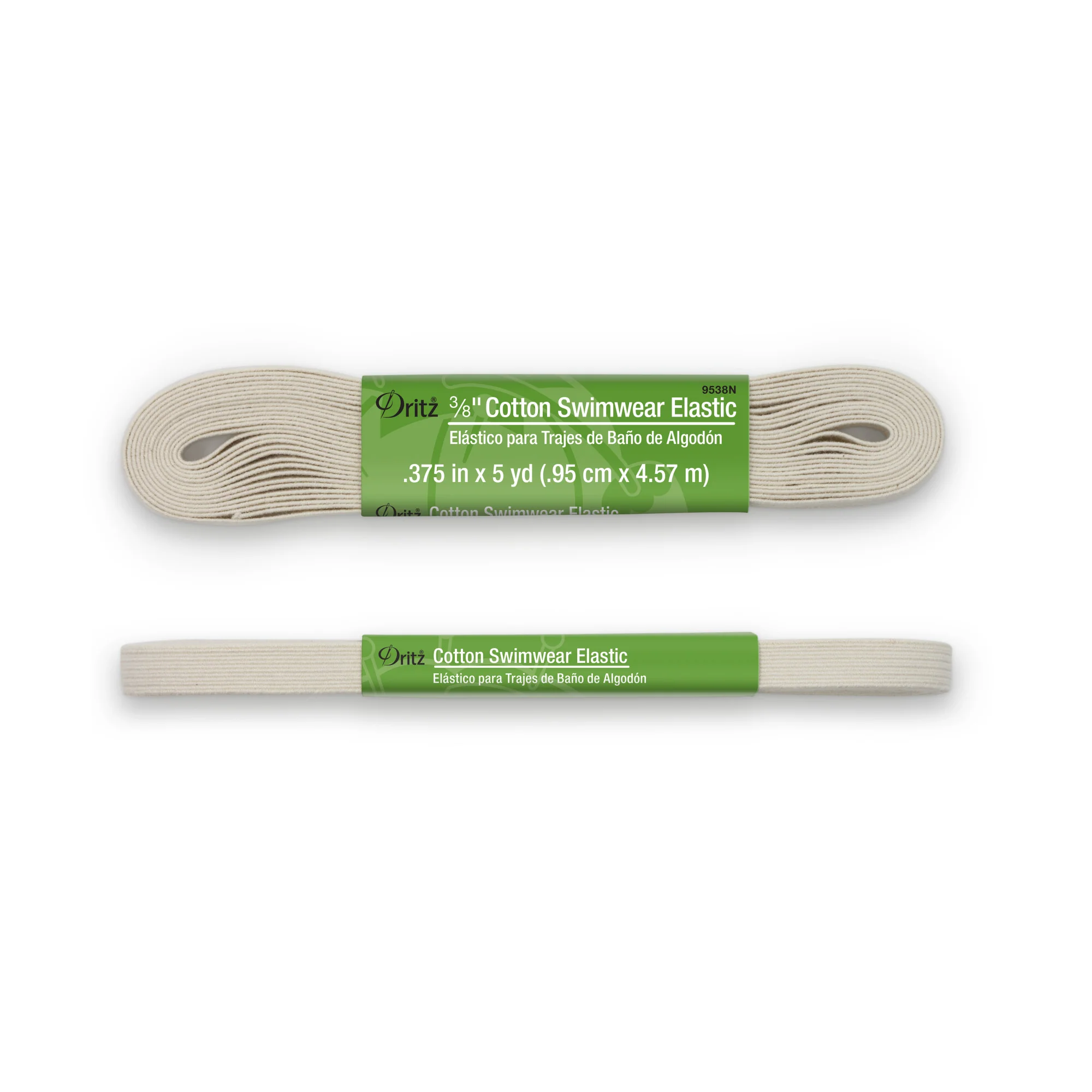 3/8" Cotton Swimwear Elastic, Natural, 5 yd - Image 2