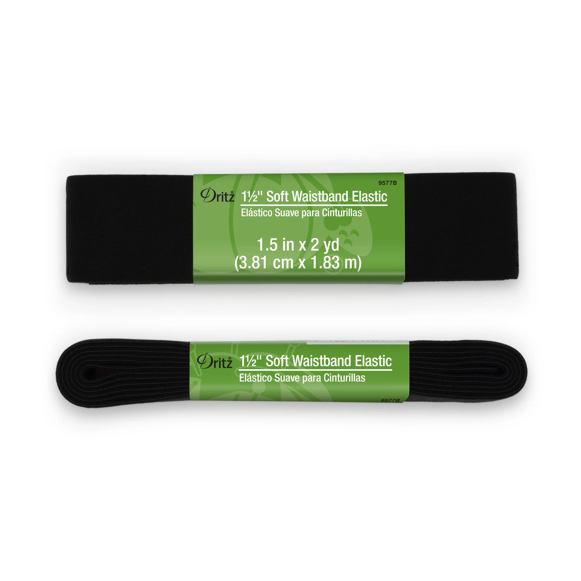 1-1/2" Soft Waistband Elastic, Black, 2 yd - Image 2