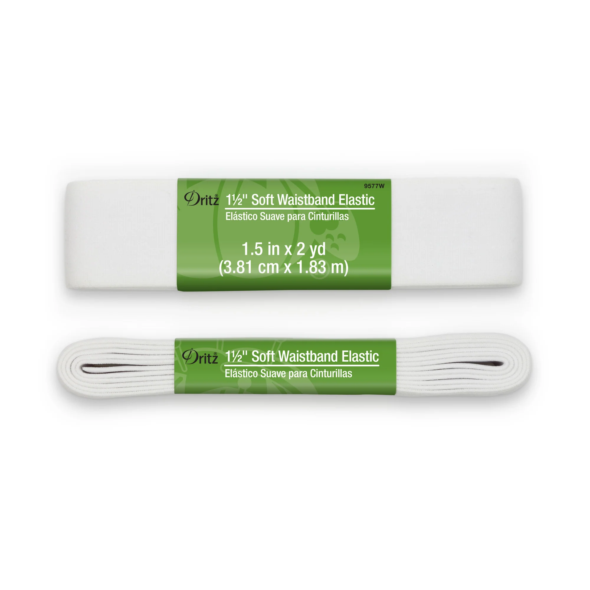 1-1/2" Soft Waistband Elastic, White, 2 yd - Image 2