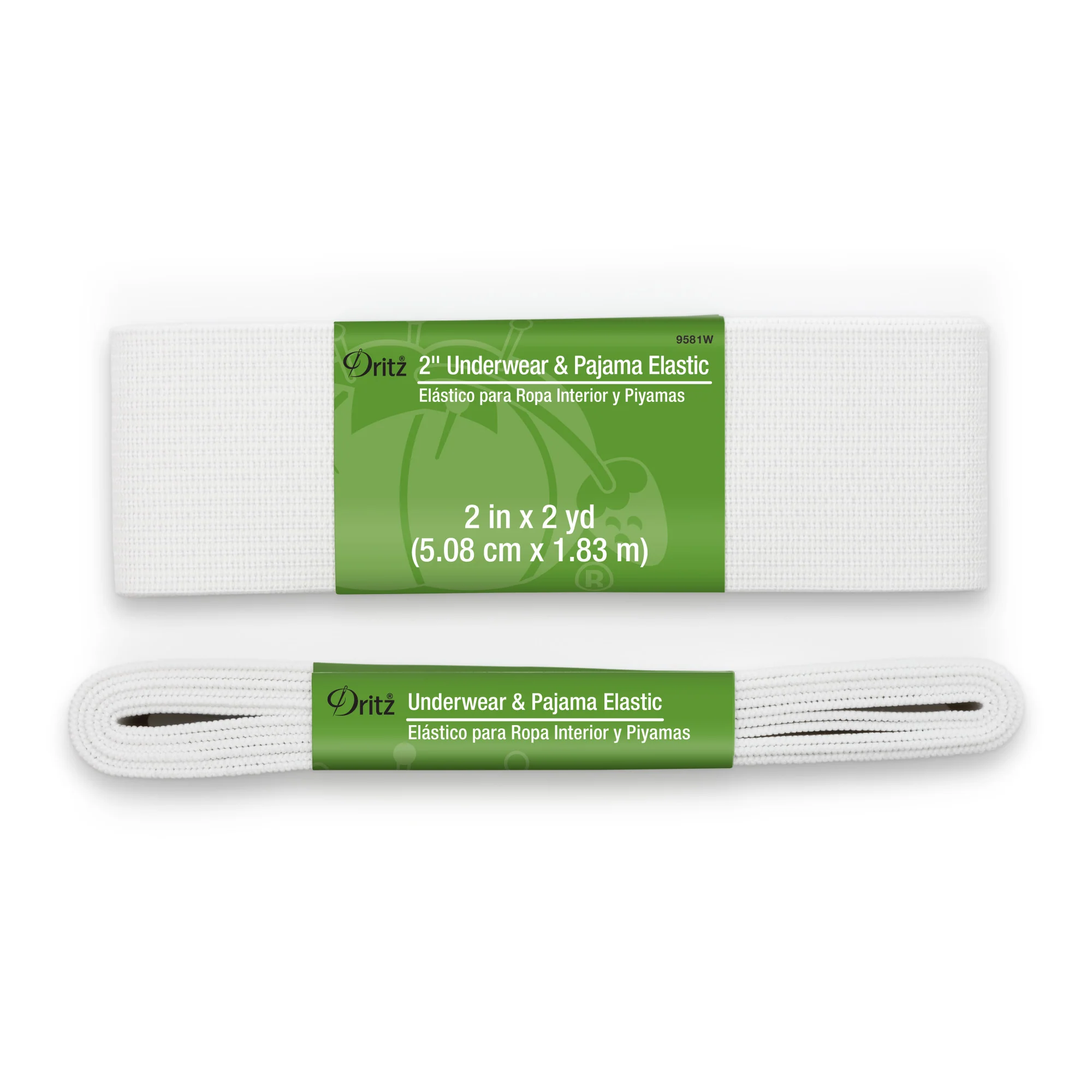 2" Underwear & Pajama Elastic, White, 2 yd - Image 2
