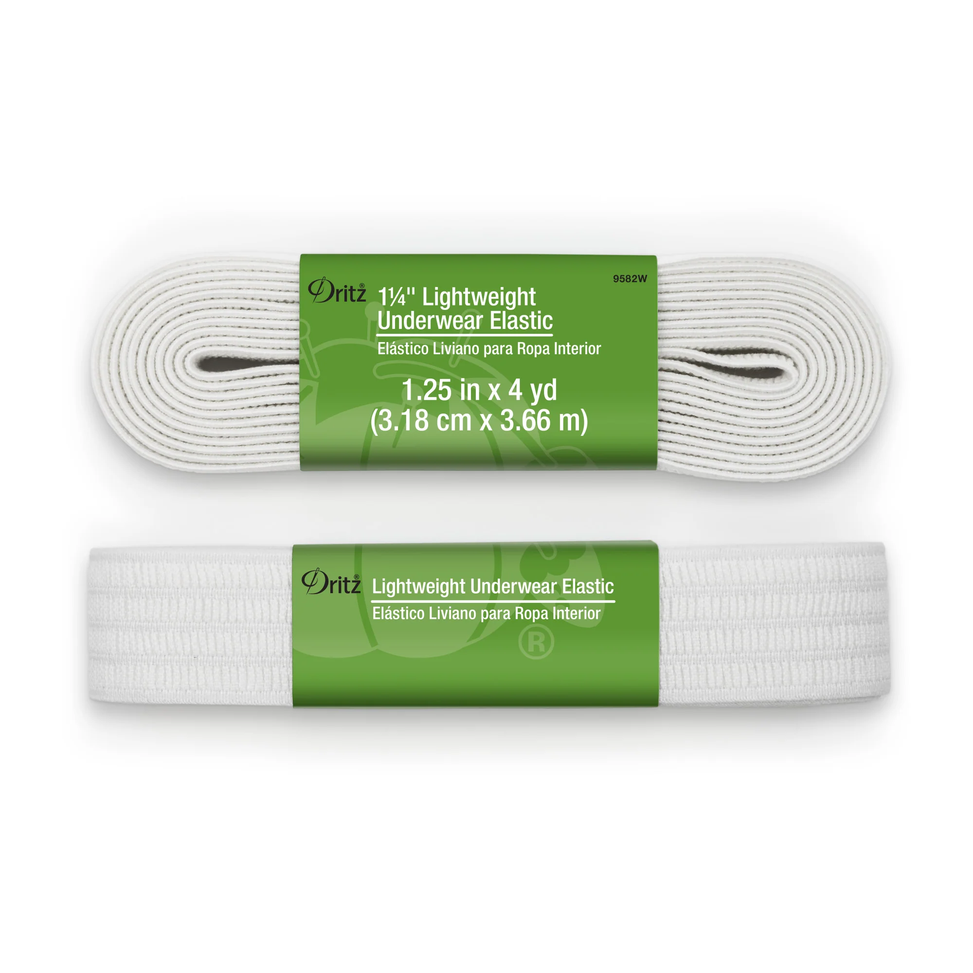 1-1/4" Lightweight Underwear Elastic, White, 4 yd - Image 2