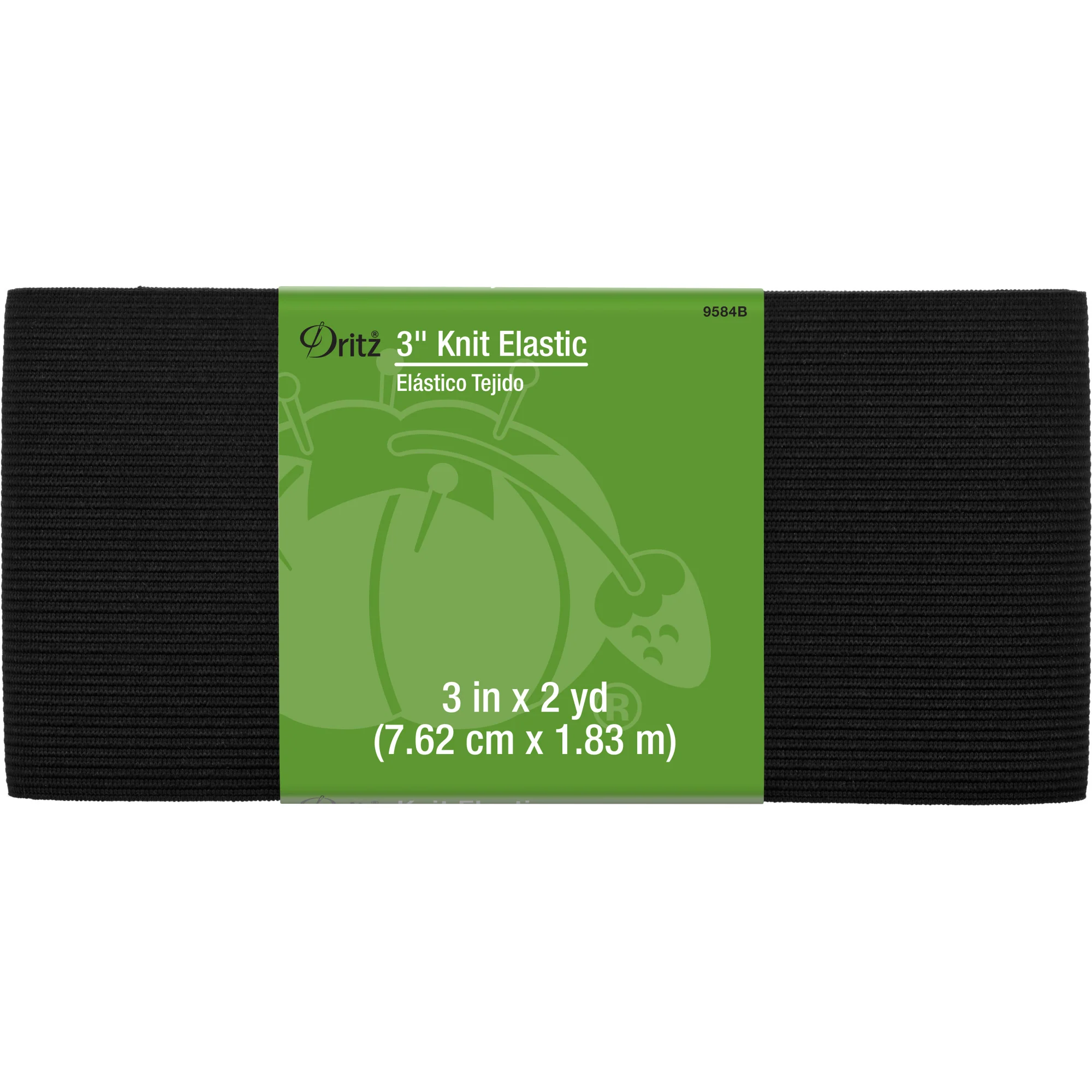 3" Knit Elastic, Black, 2 yd