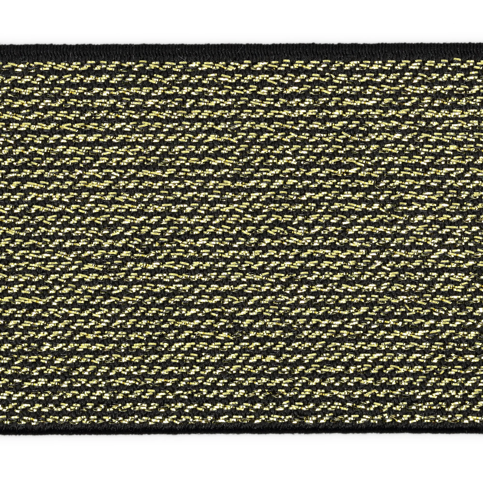 1-3/4" Metallic Waistband Elastic, Black & Gold Metallic, 2 yd - Image 3