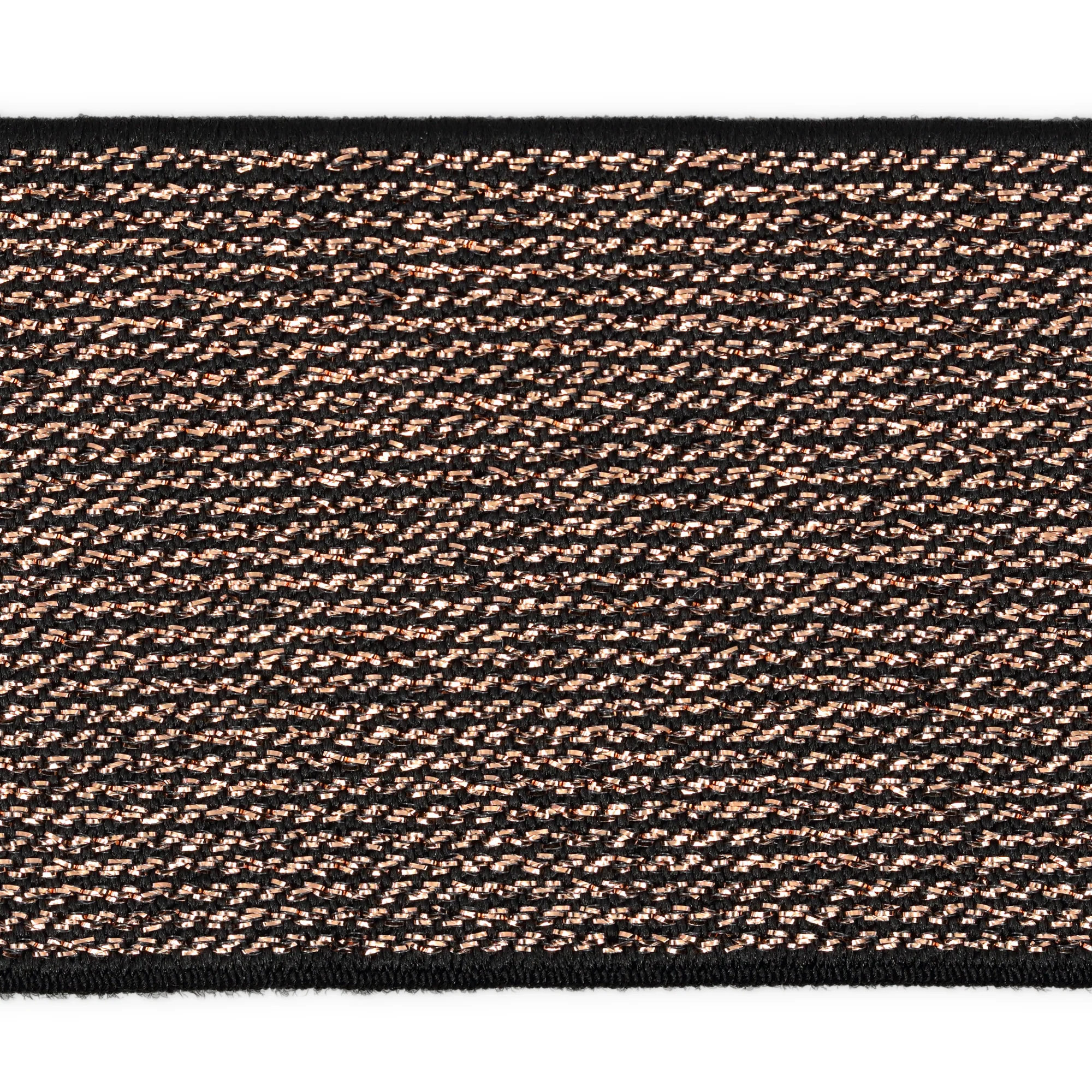 1-3/4" Metallic Waistband Elastic, Black & Rose Gold Metallic, 2 yd - Image 3