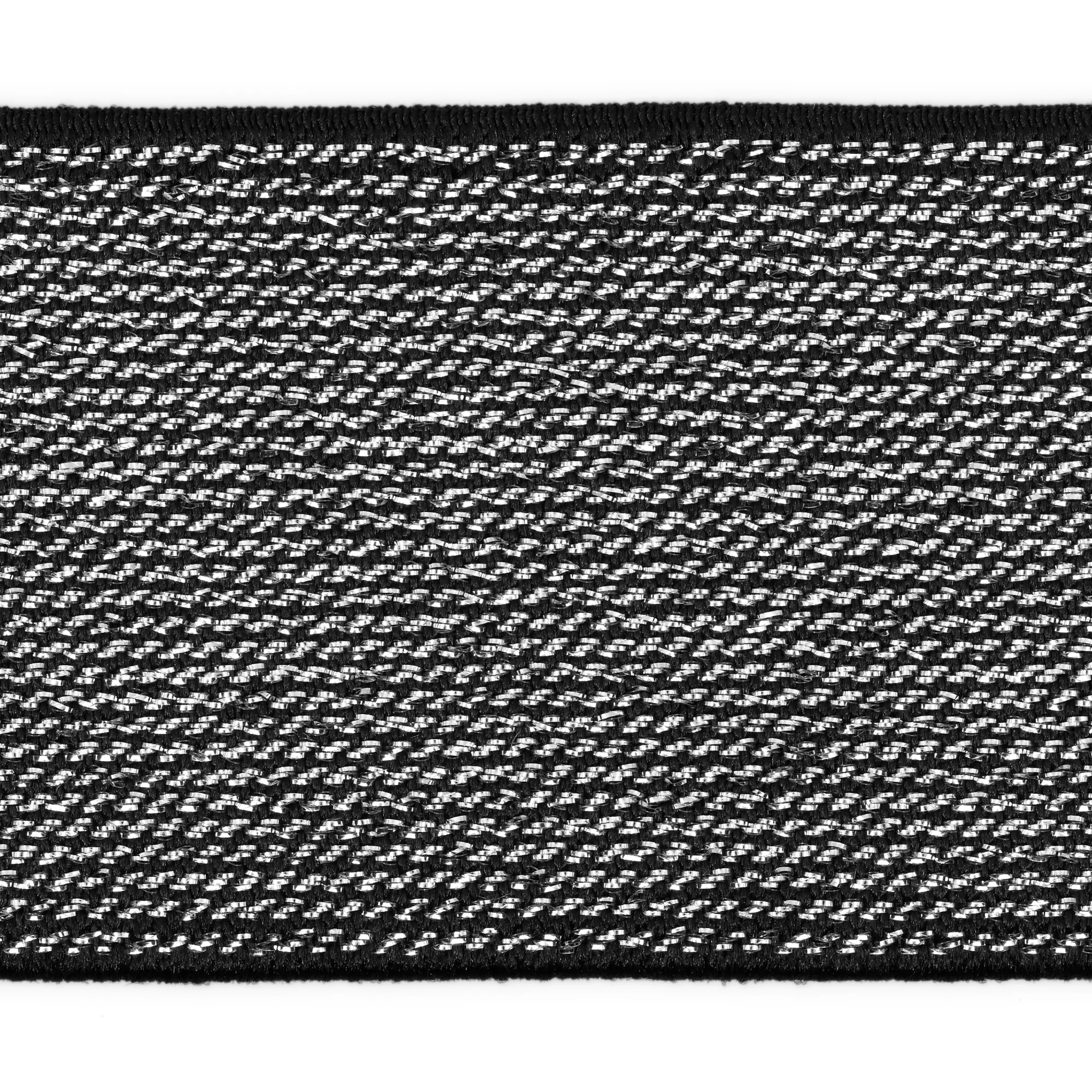 1-3/4" Metallic Waistband Elastic, Black & Silver Metallic, 2 yd - Image 3