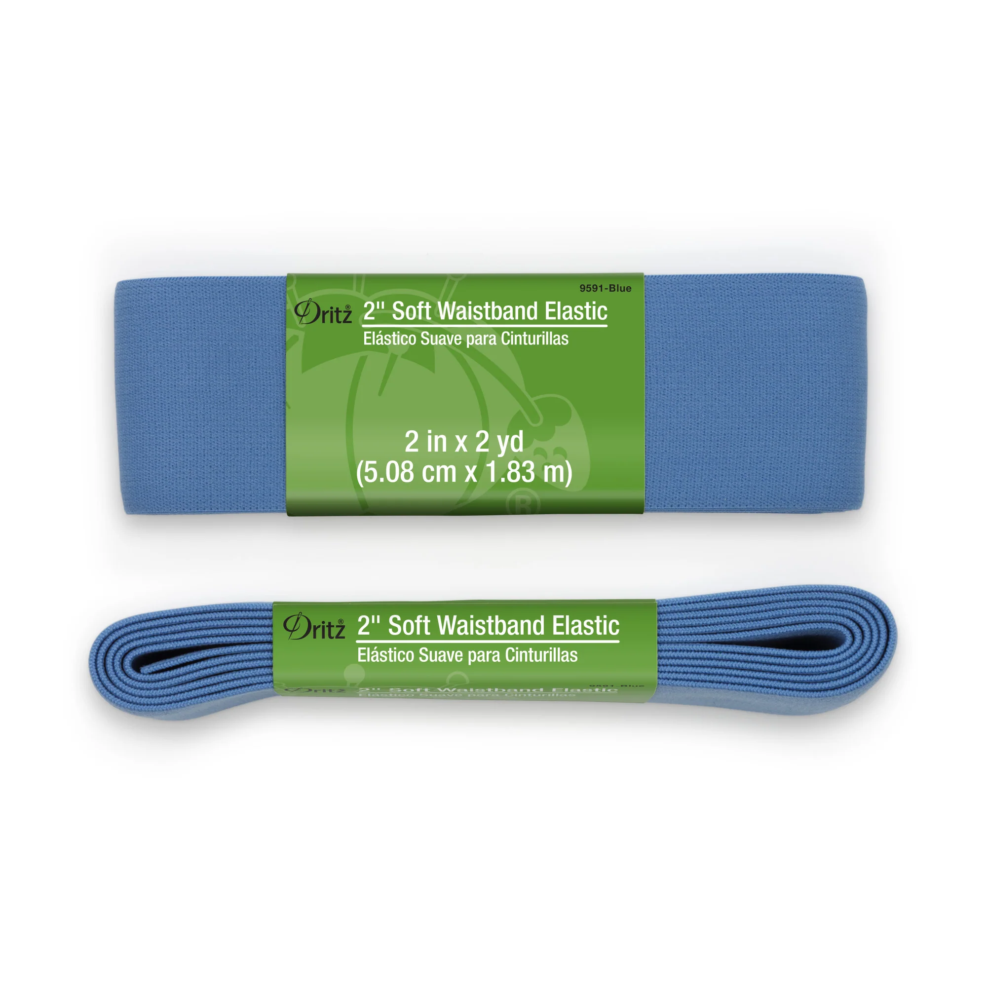 2" Soft Waistband Elastic, Blue, 2 yd - Image 2