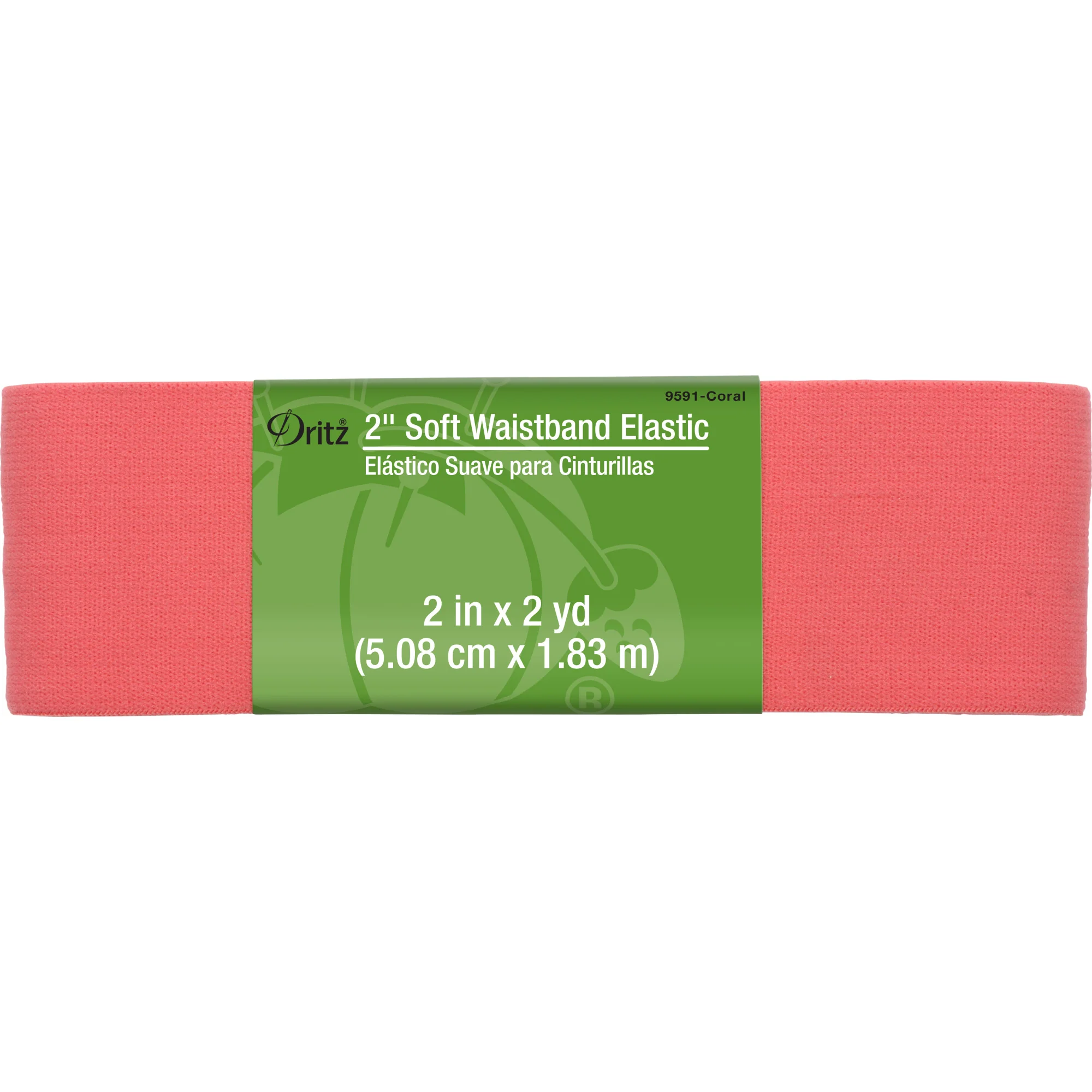 2" Soft Waistband Elastic, Coral, 2 yd