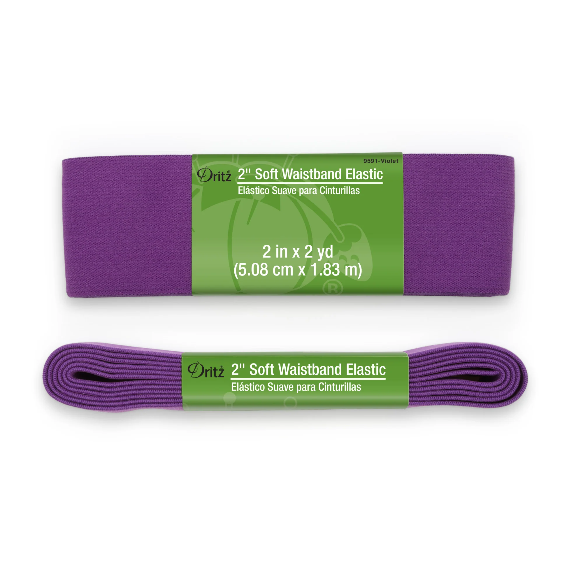 2" Soft Waistband Elastic, Violet, 2 yd - Image 2