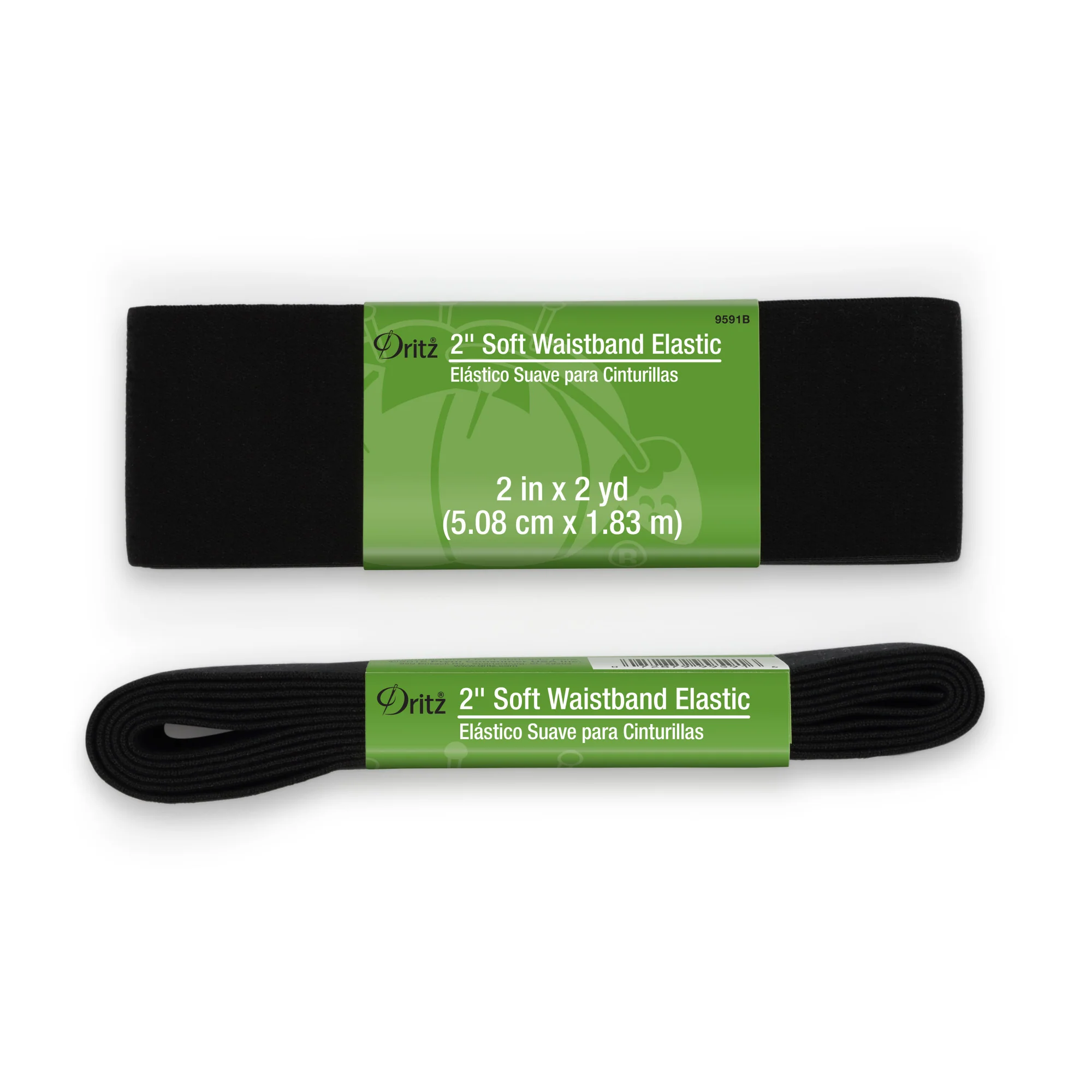 2" Soft Waistband Elastic, Black, 2 yd - Image 2
