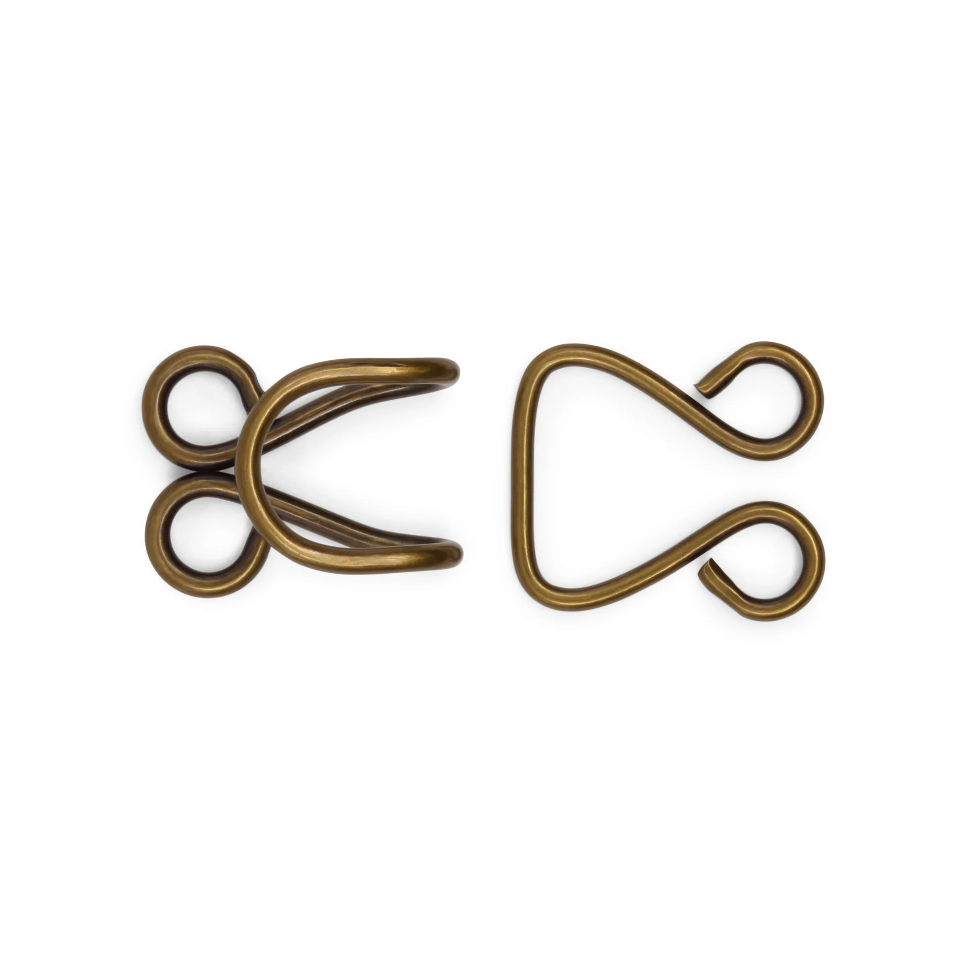 Extra-Large Hooks & Eyes, 3 Sets, Antique Brass - Image 3