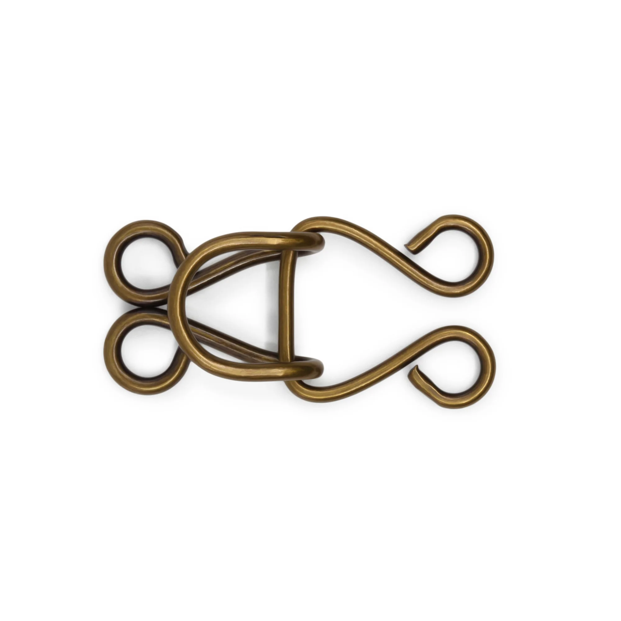 Extra-Large Hooks & Eyes, 3 Sets, Antique Brass - Image 4