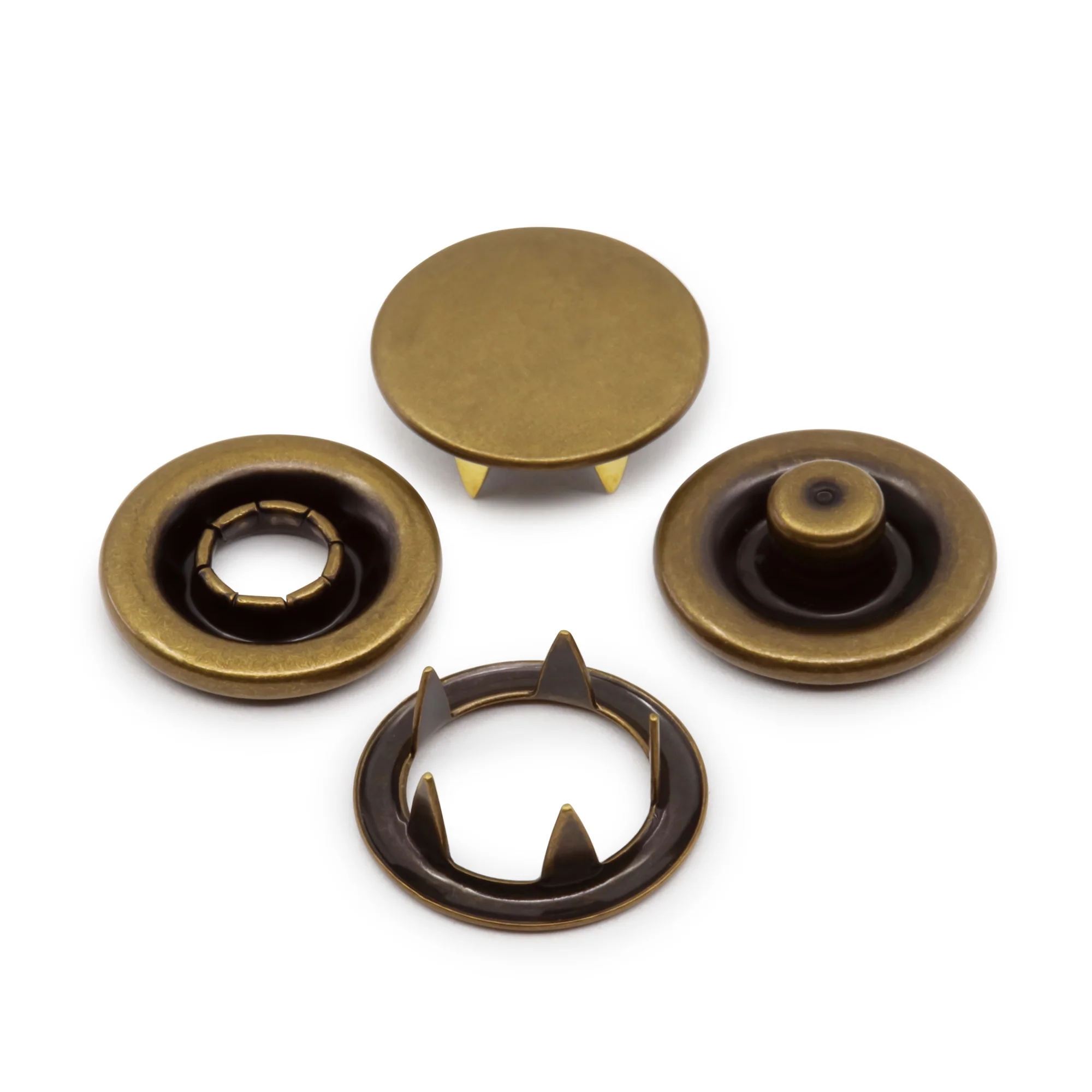 5/8" Heavy Duty Snap Fasteners, 6 pc, Antique brass - Image 3