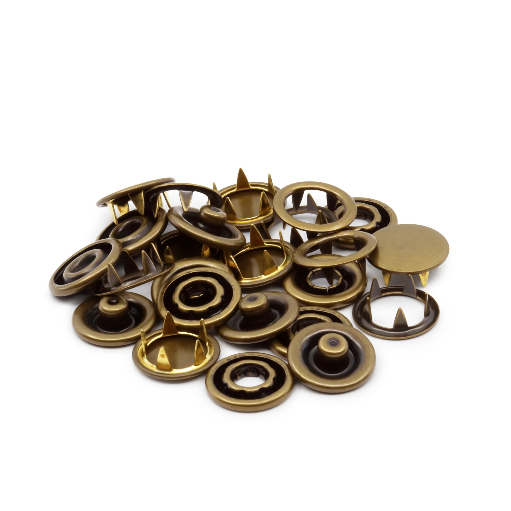 5/8" Heavy Duty Snap Fasteners, 6 pc, Antique brass - Image 5