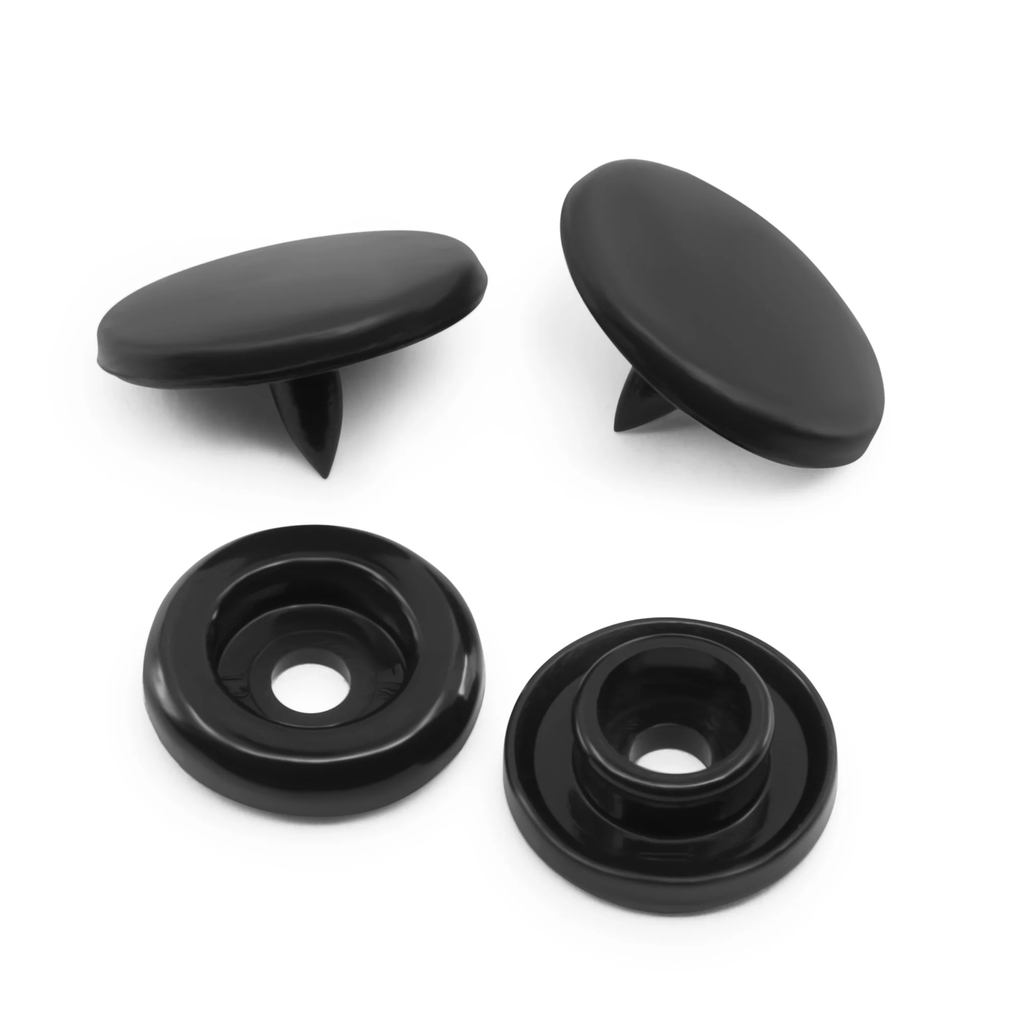 Plastic Color Snaps, 12 Sets, Black - Image 3
