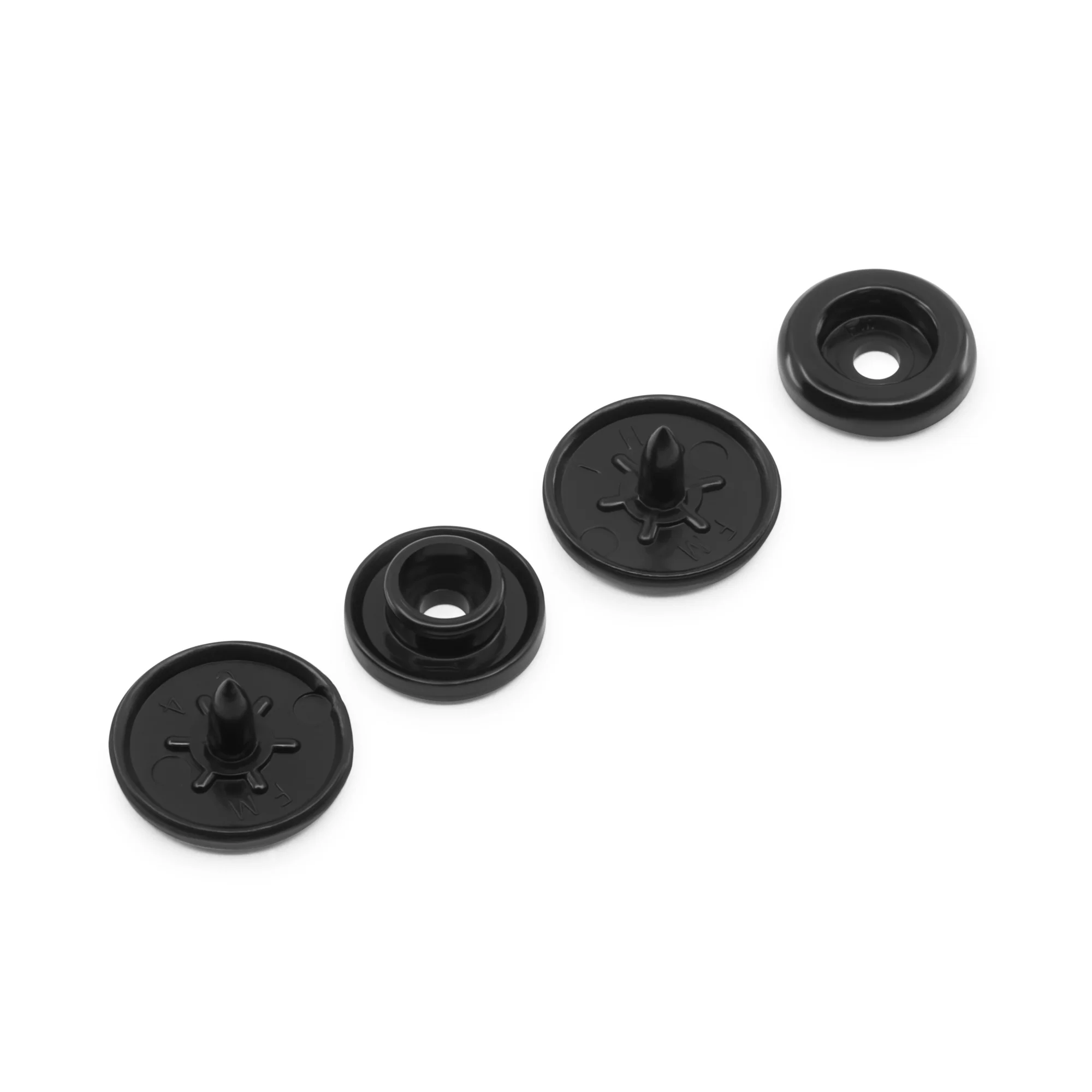 Plastic Color Snaps, 12 Sets, Black - Image 4