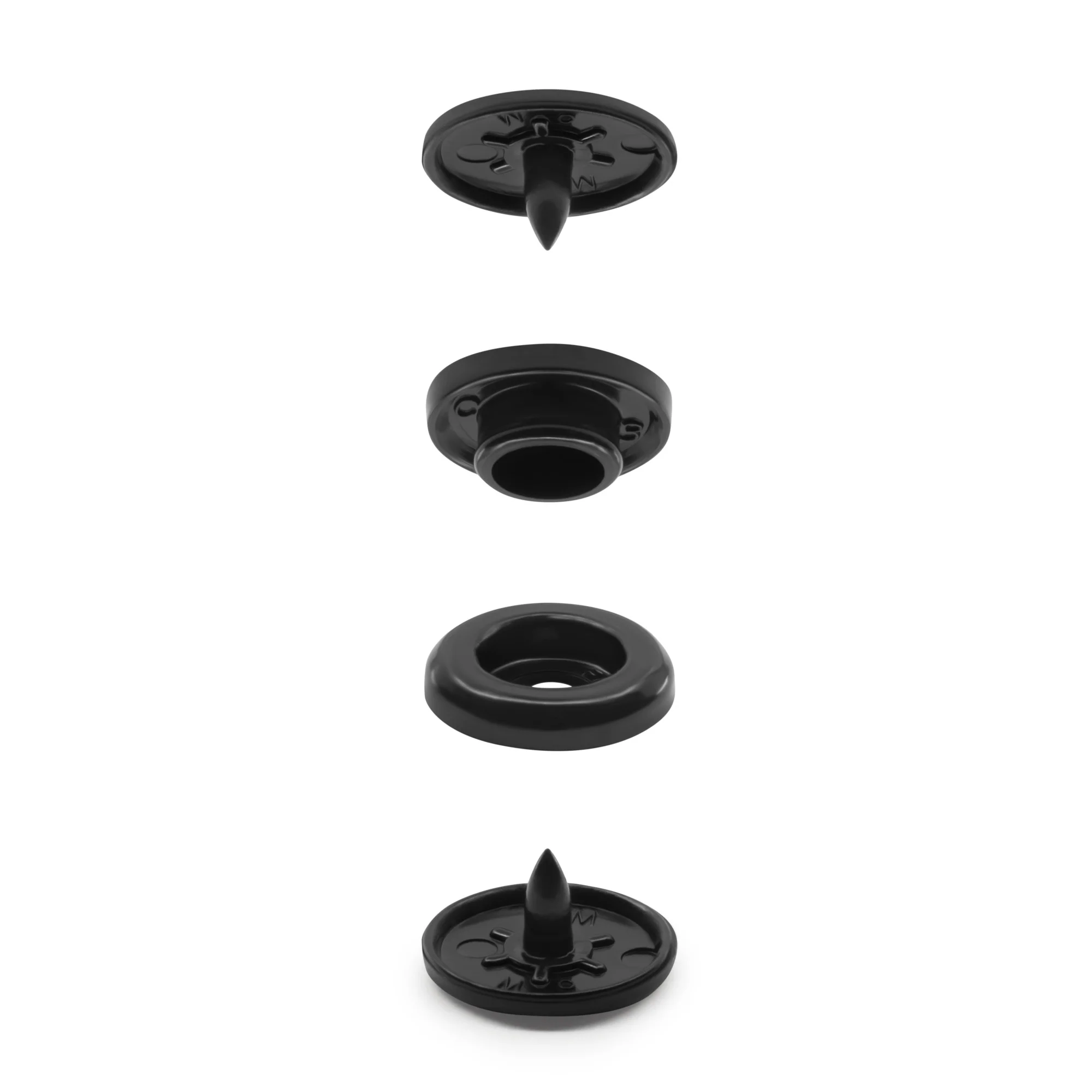 Plastic Color Snaps, 12 Sets, Black - Image 5