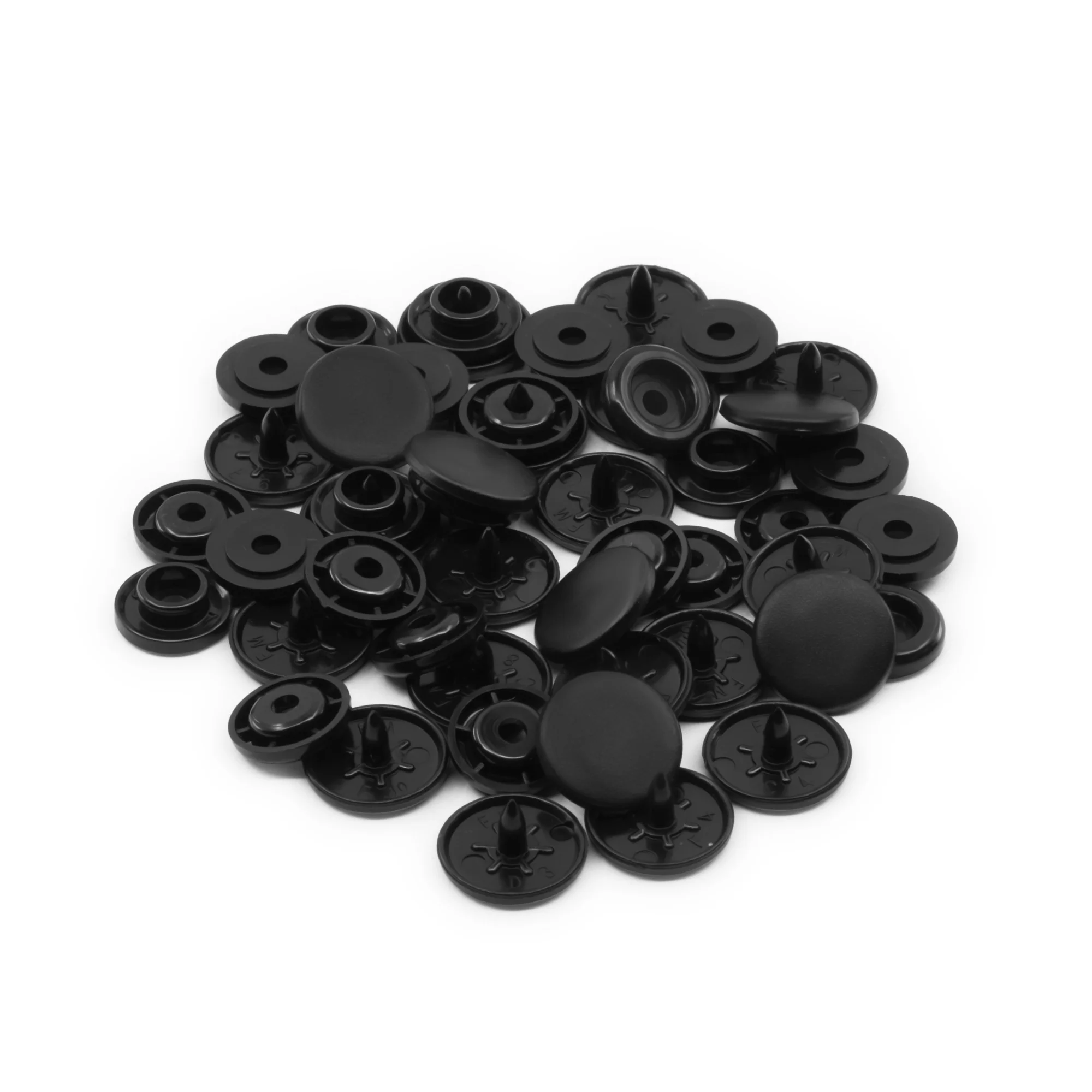 Plastic Color Snaps, 12 Sets, Black - Image 6