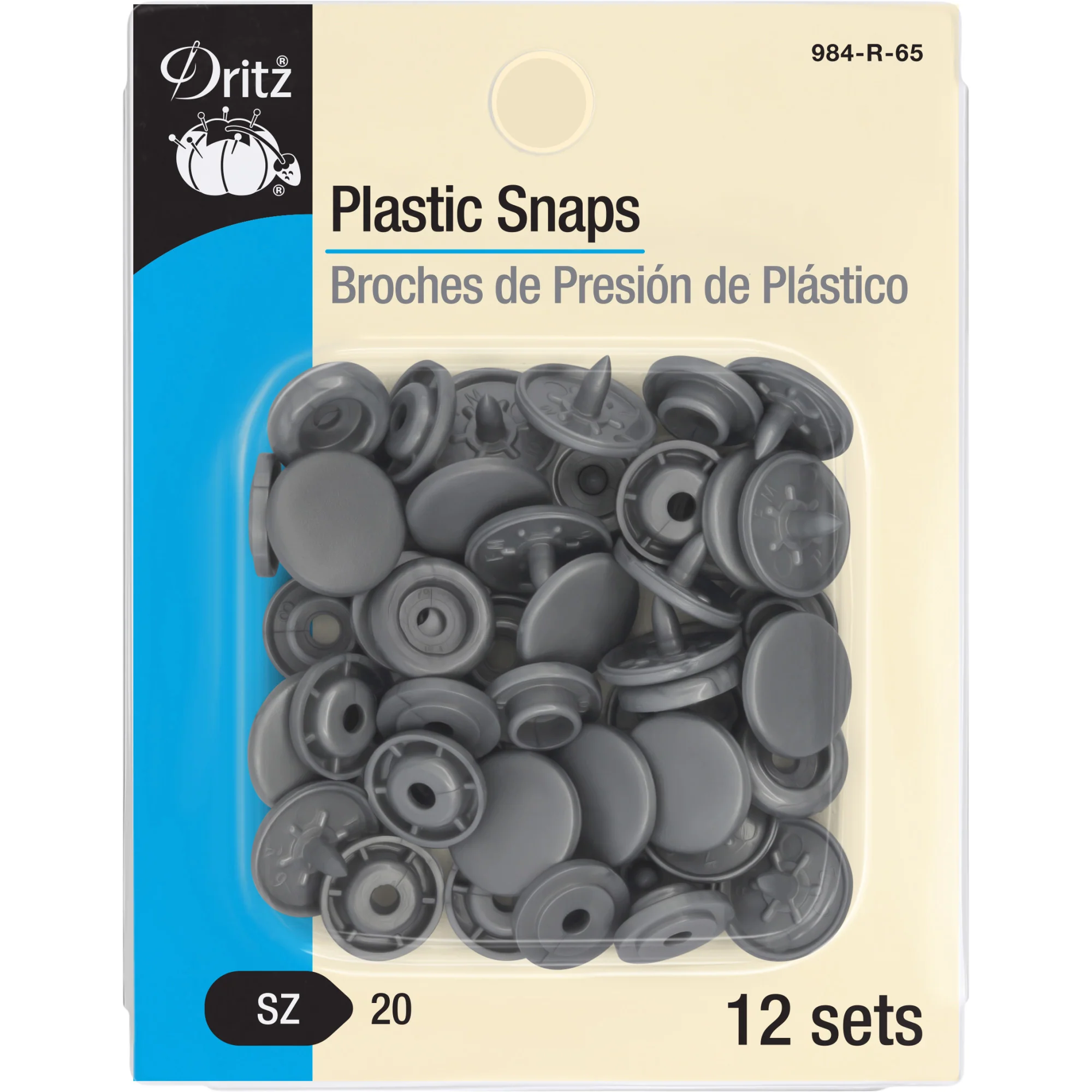 Plastic Color Snaps, 12 Sets, Nickel