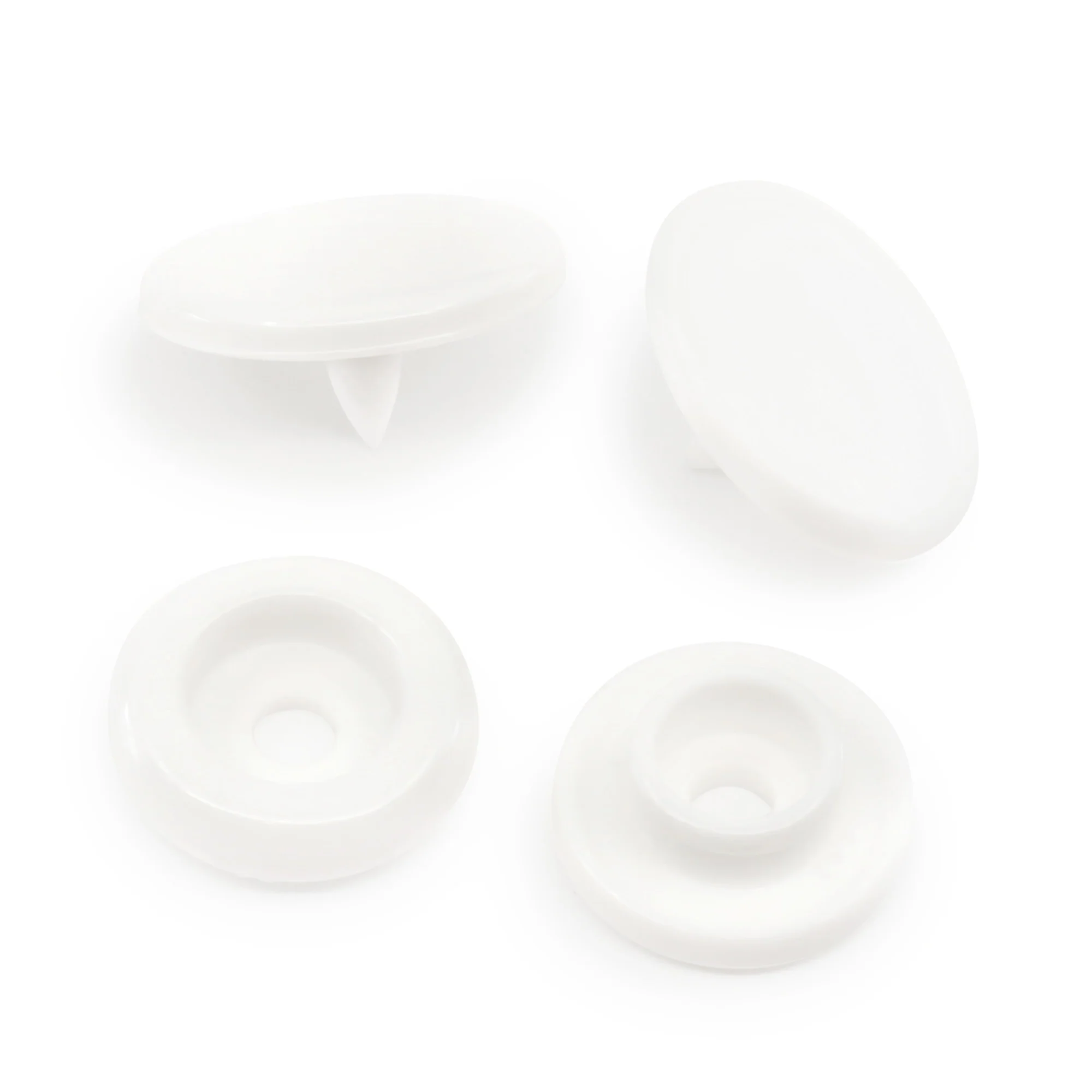Plastic Color Snaps, 12 Sets, White - Image 3