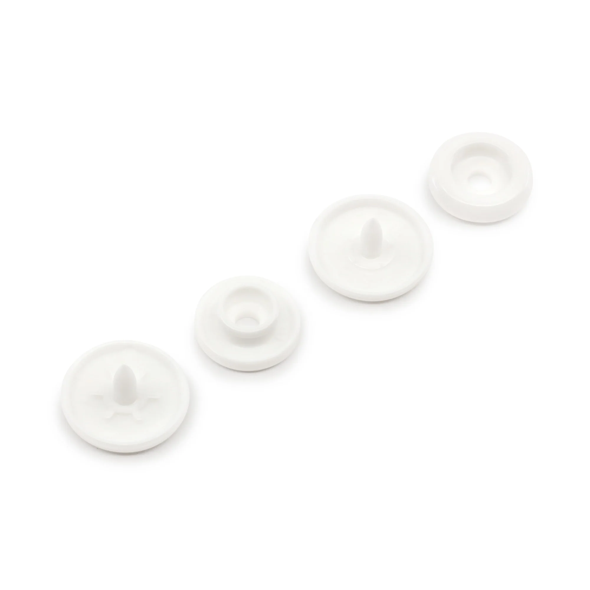 Plastic Color Snaps, 12 Sets, White - Image 4