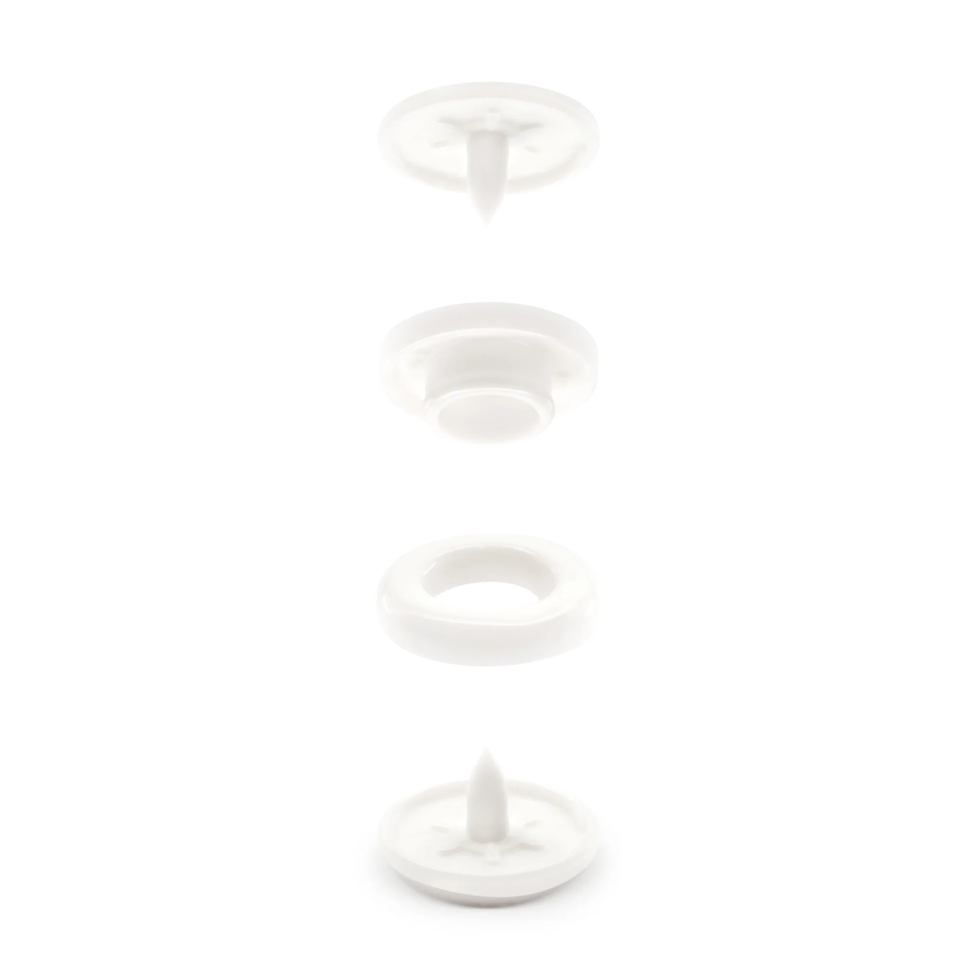 Plastic Color Snaps, 12 Sets, White - Image 5