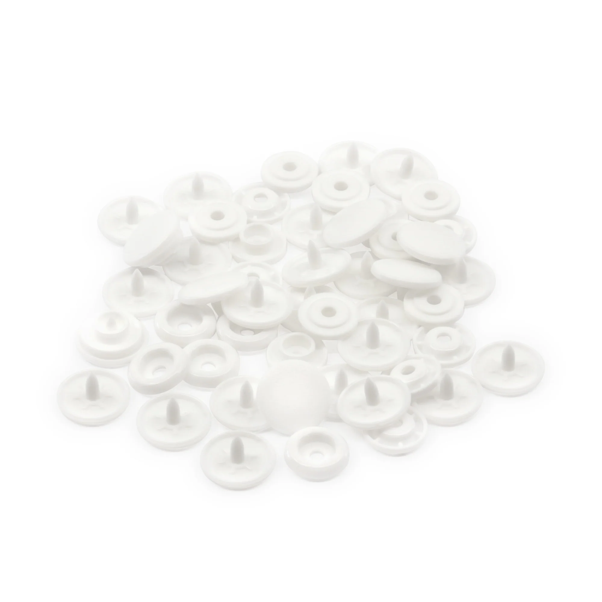 Plastic Color Snaps, 12 Sets, White - Image 6